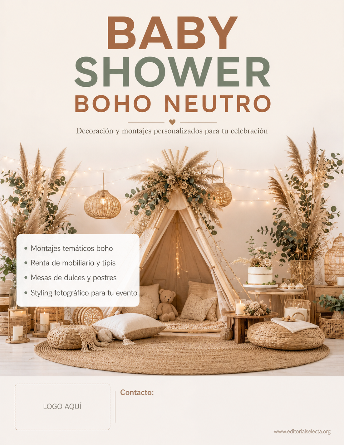 Flyer Carta Completa · Baby Shower (Frente)