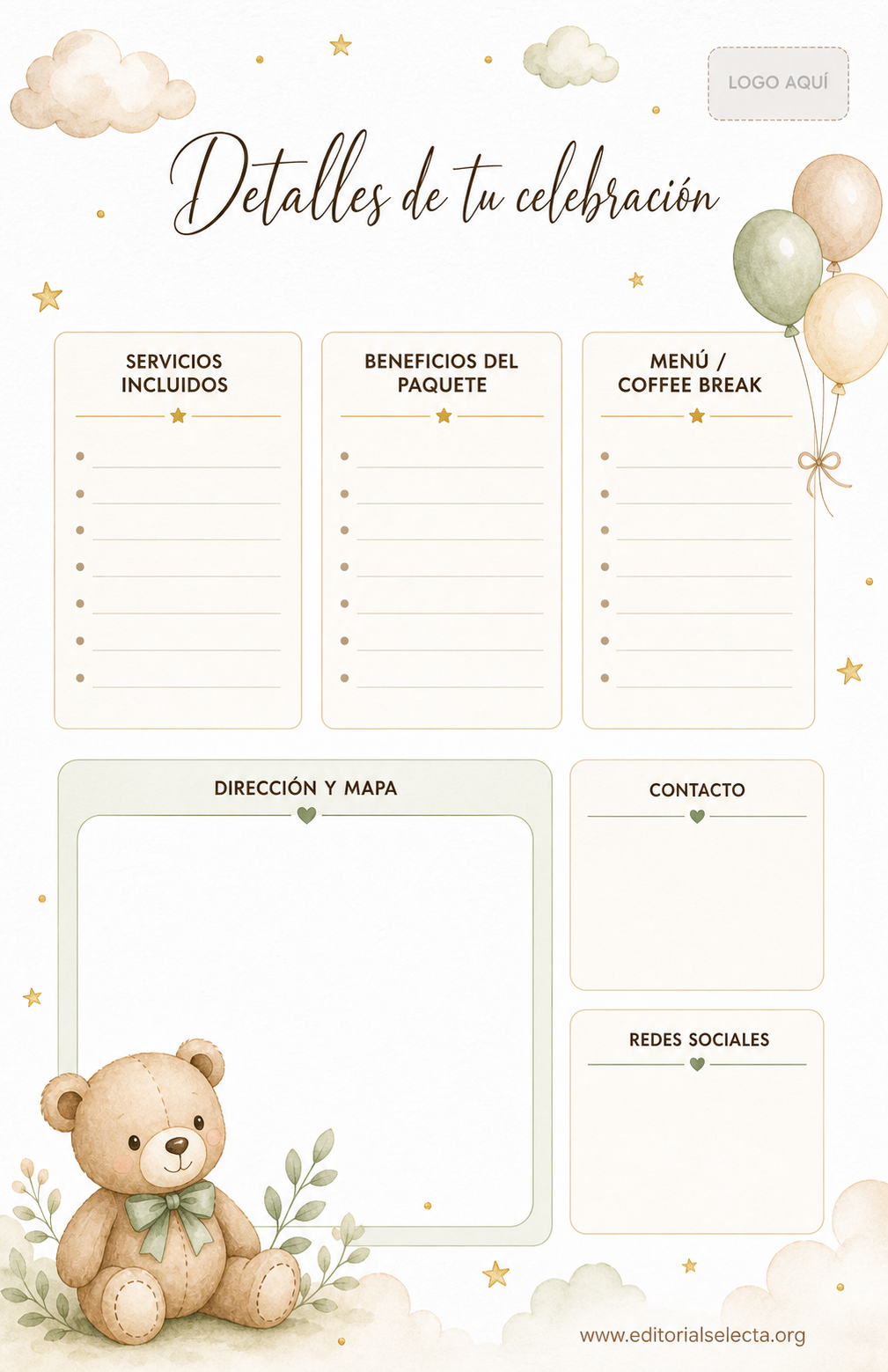 Flyer Media Carta · Baby Shower (Frente) 2