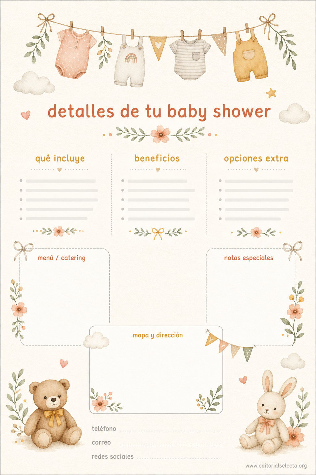 Flyer Media Carta · Baby Shower (Frente) 2