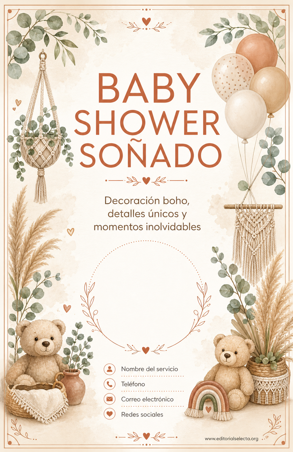 Flyer Media Carta · Baby Shower (Frente)
