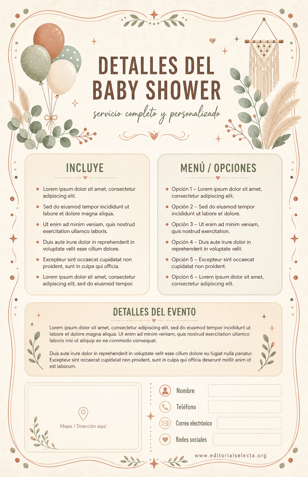 Flyer Media Carta · Baby Shower (Frente) 2