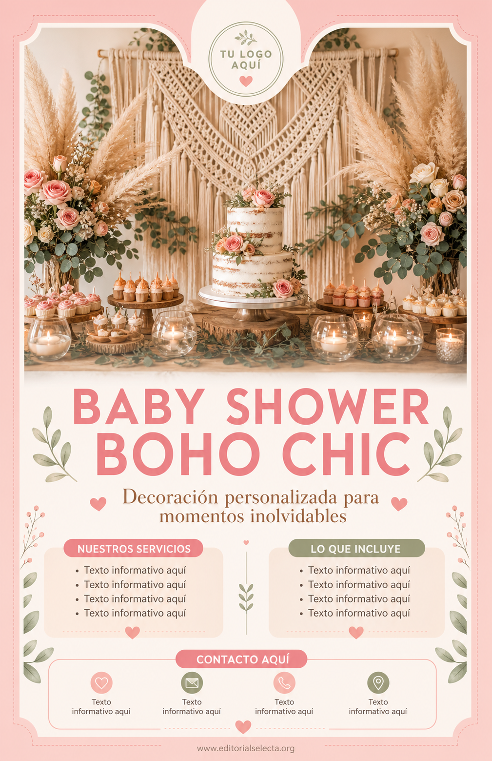 Flyer Media Carta · Baby Shower (Frente)