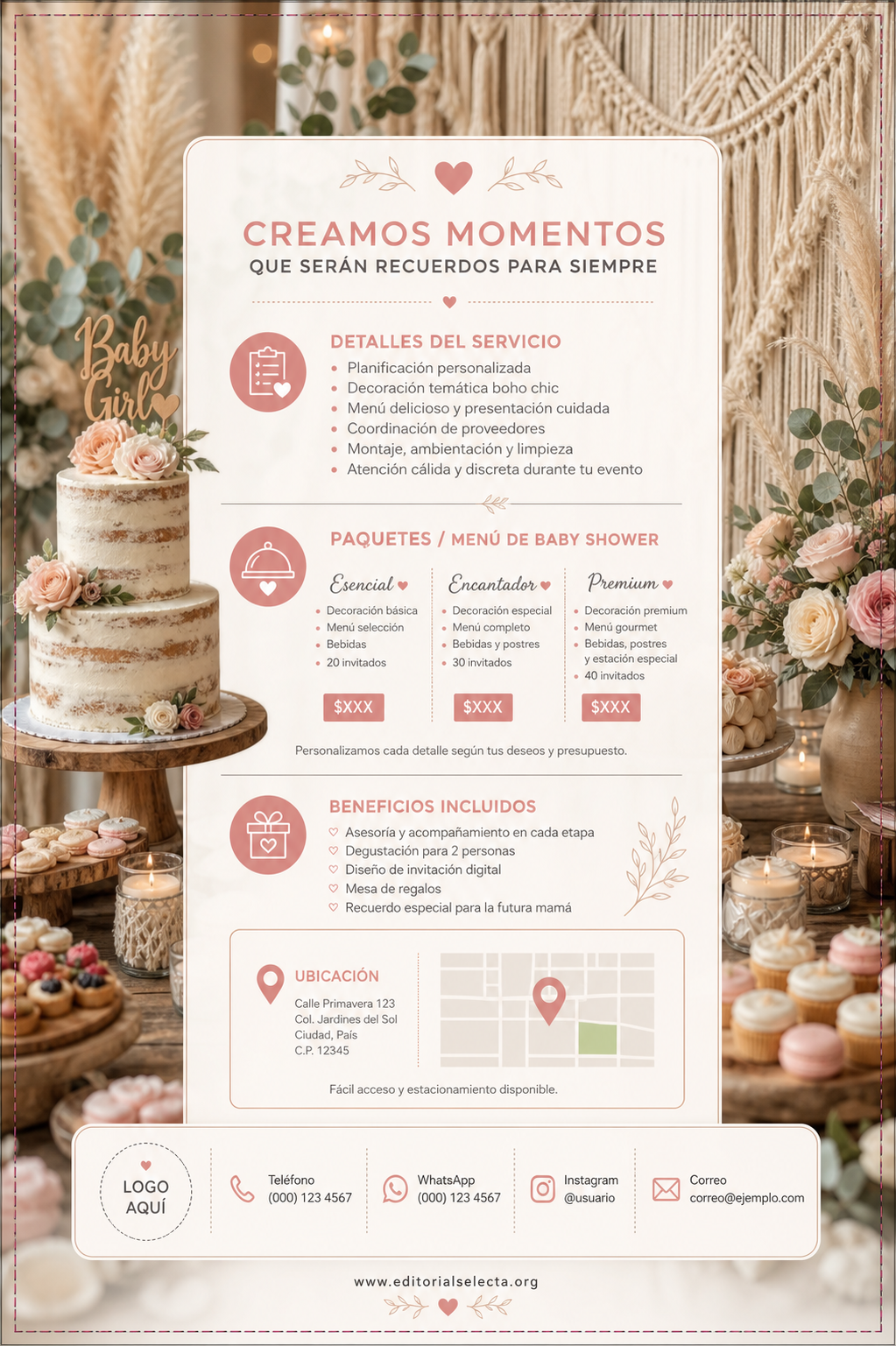 Flyer Media Carta · Baby Shower (Frente) 2