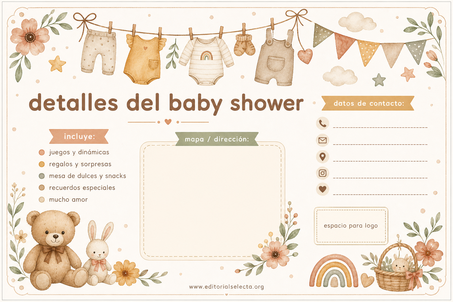 Postal 4x6 · Baby Shower (Frente) 2
