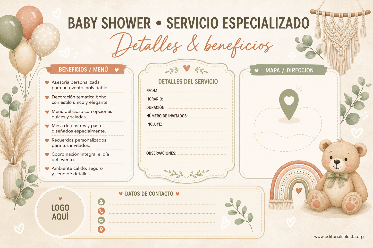 Postal 4x6 · Baby Shower (Frente) 2