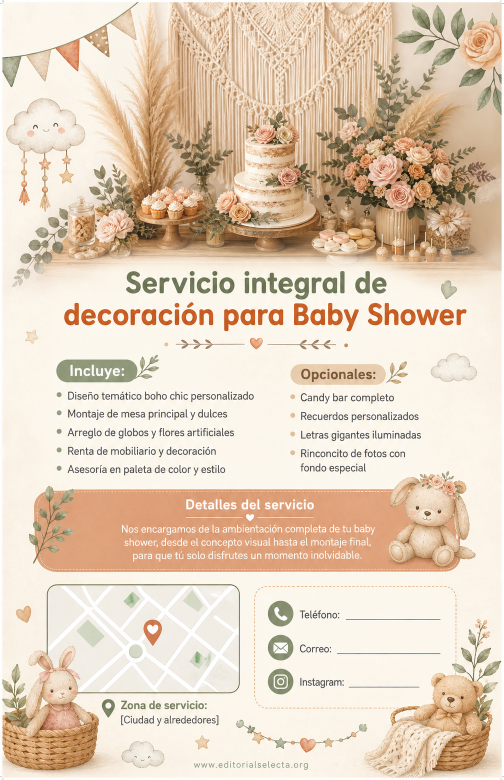 Flyer Media Carta · Baby Shower (Frente) 2