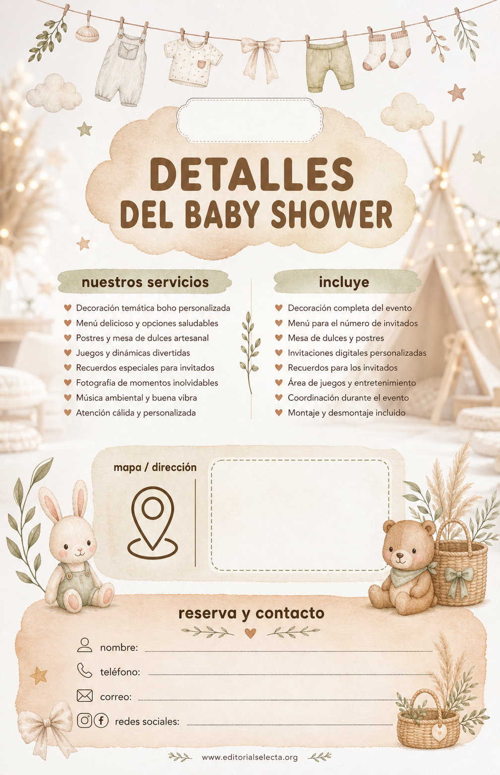 Flyer Media Carta · Baby Shower (Frente) 2