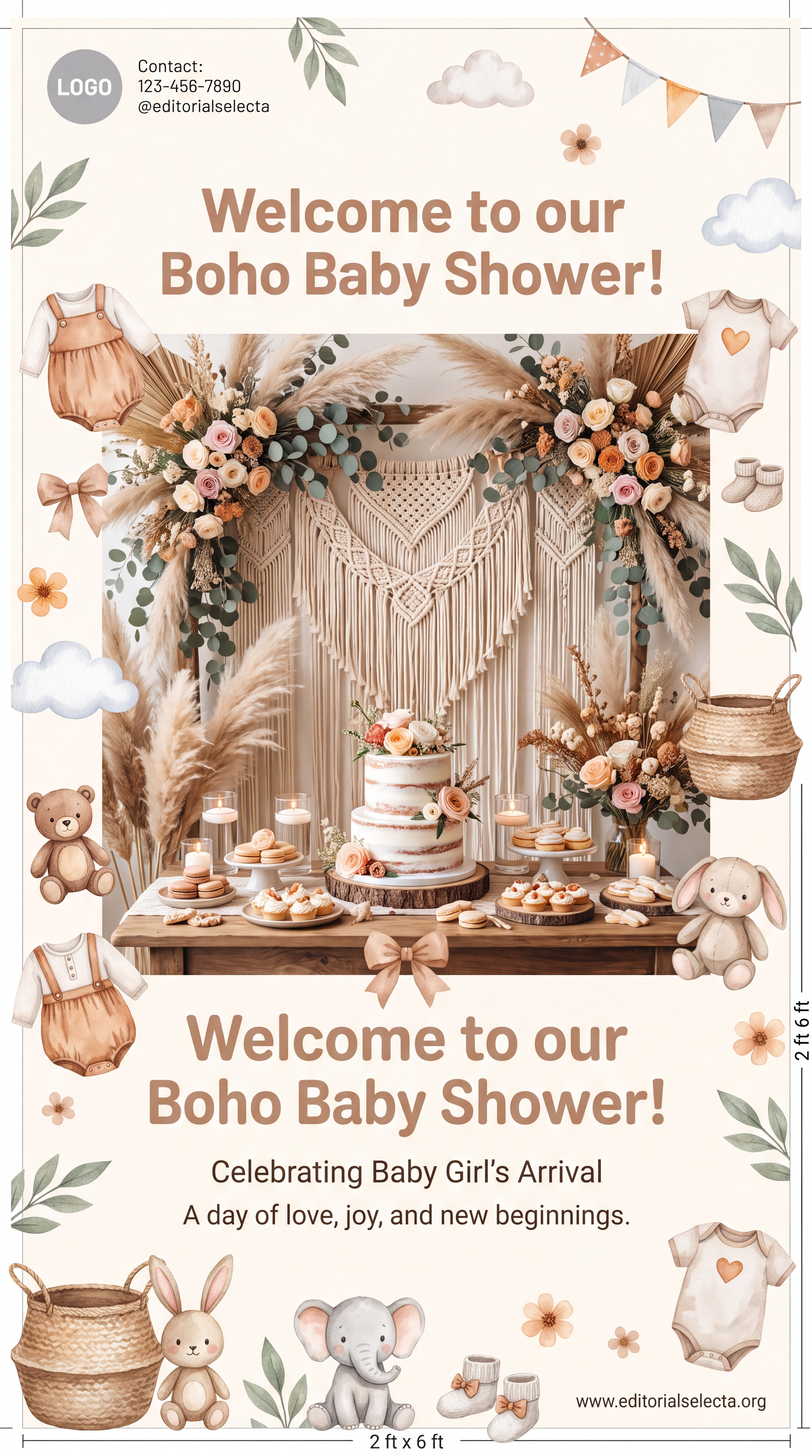 Banner Vinyl · Baby Shower 2' x 6'