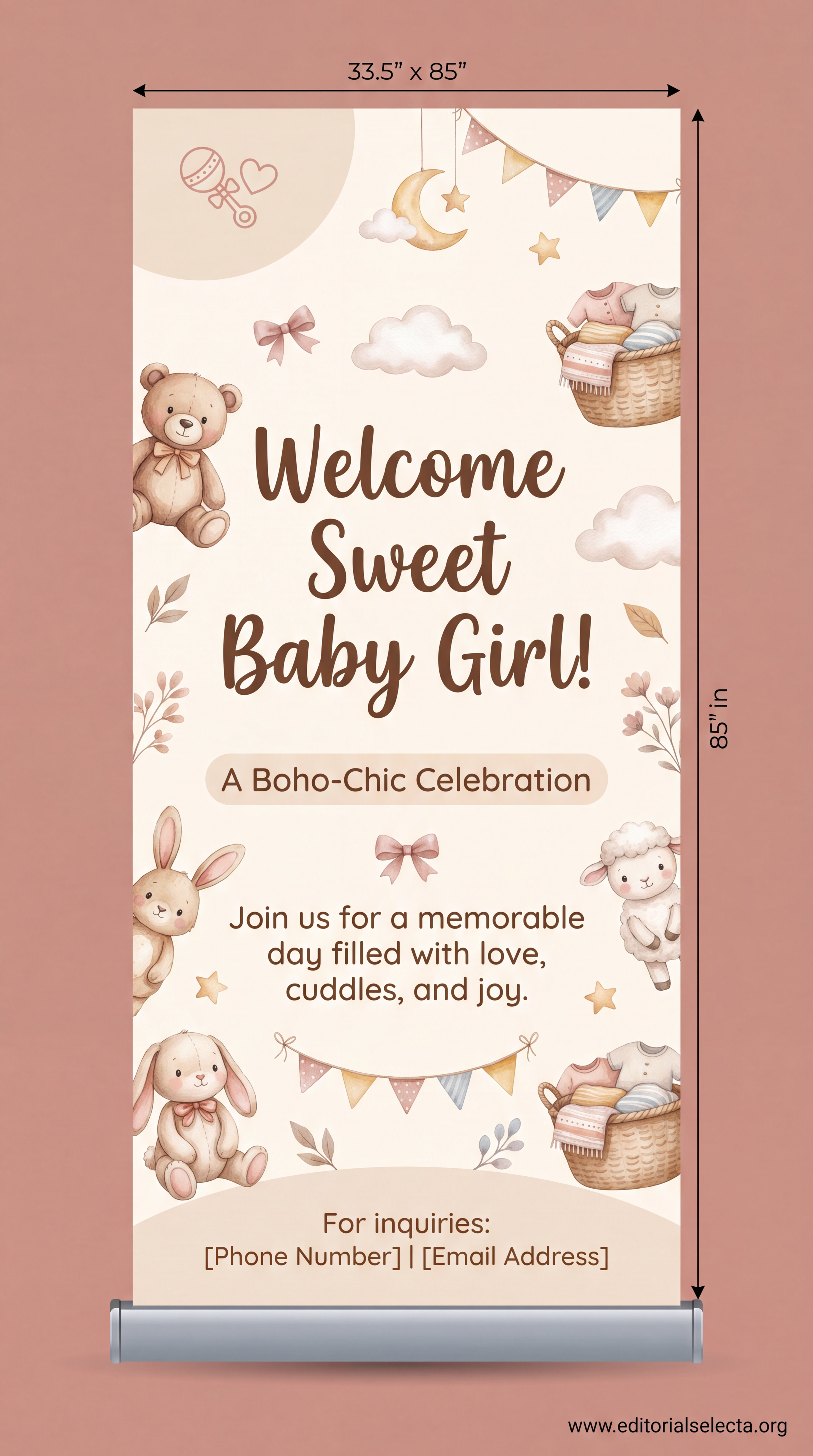Banner Retráctil (Roll-Up) · Baby Shower