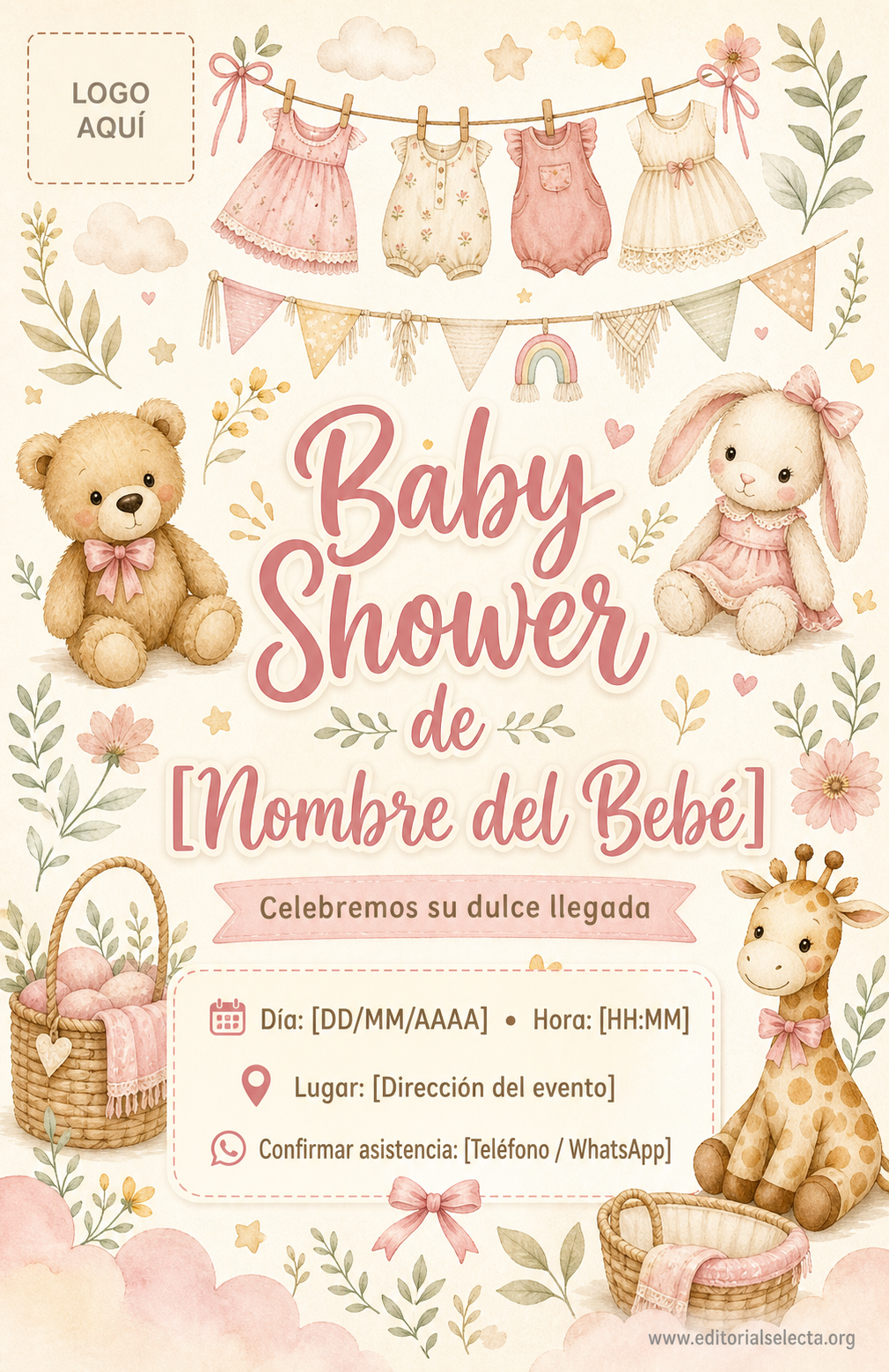 Flyer Media Carta · Baby Shower (Frente)