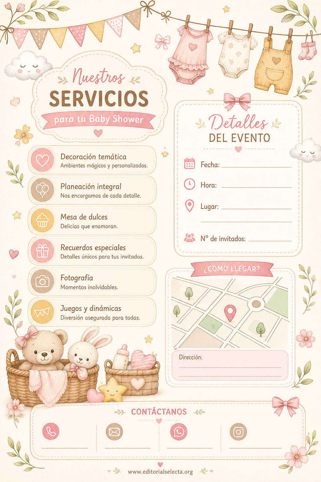 Flyer Media Carta · Baby Shower (Frente) 2
