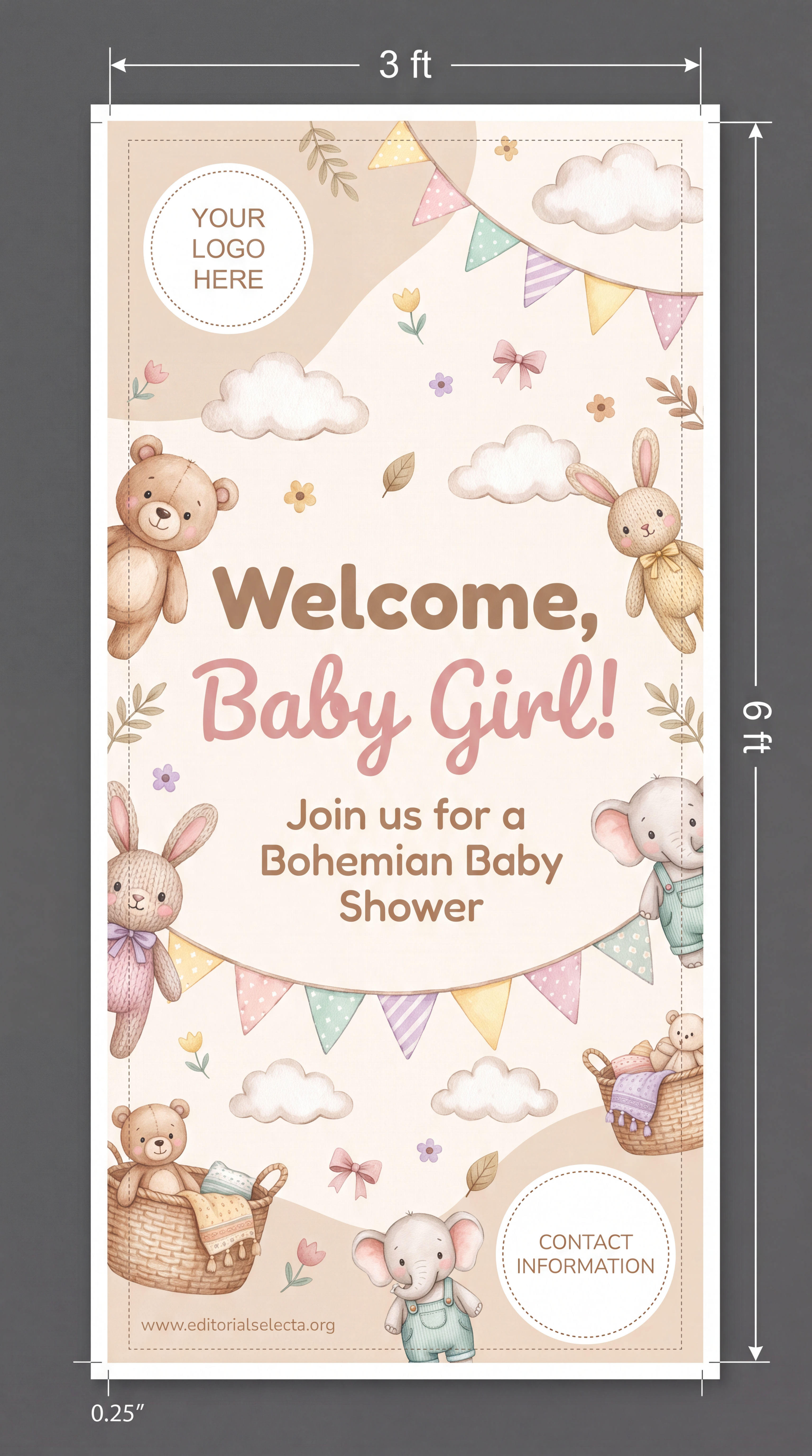 Banner Vinyl · Baby Shower 3' x 6'