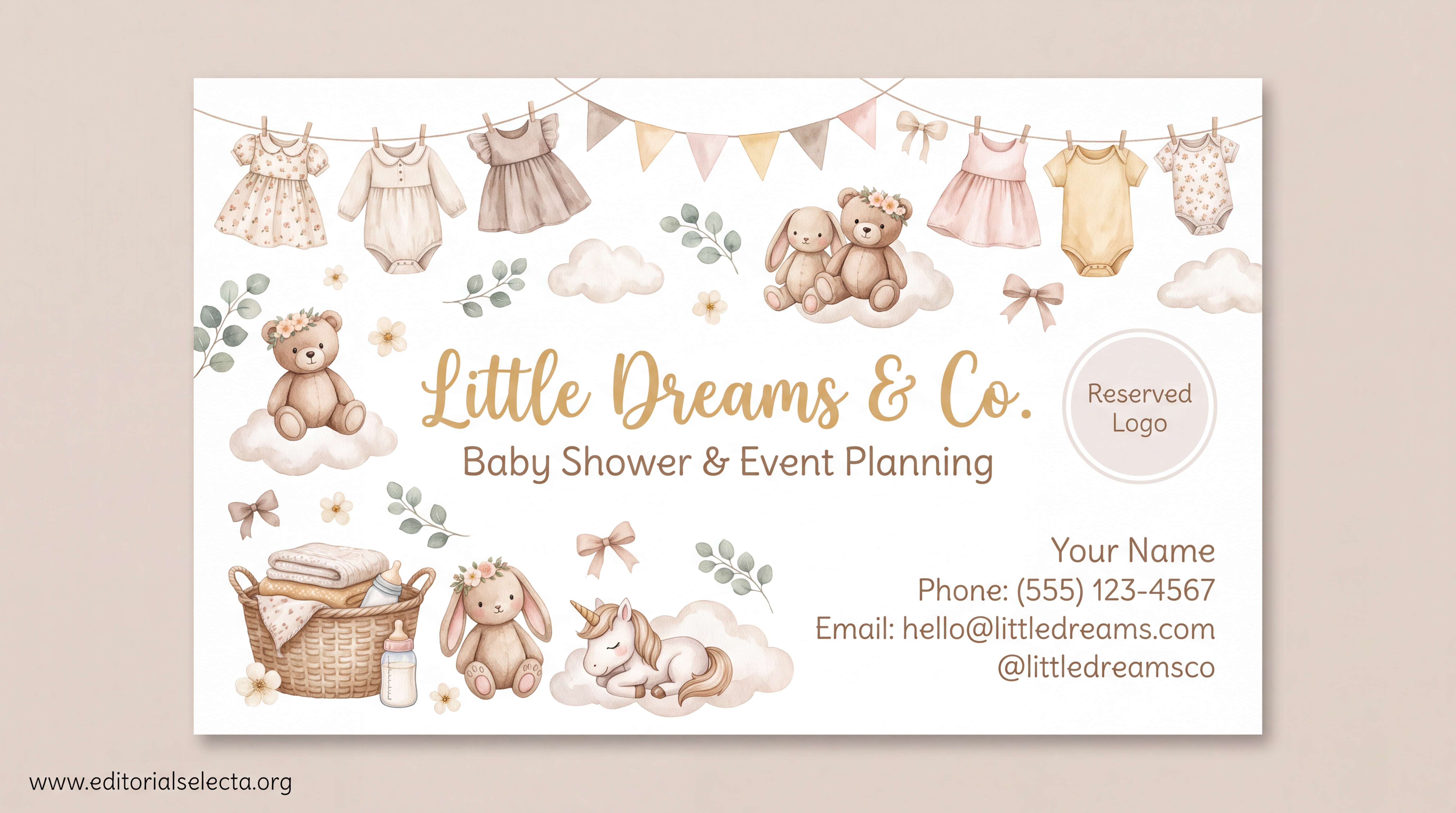 Tarjeta de Presentación Estándar · Baby Shower (Frente)