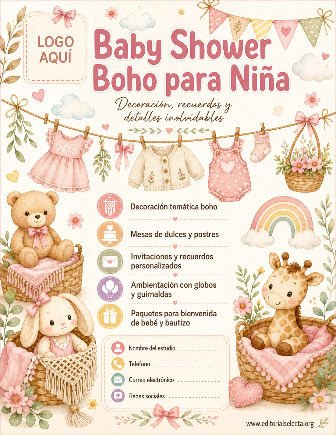 Flyer Carta Completa · Baby Shower (Frente)