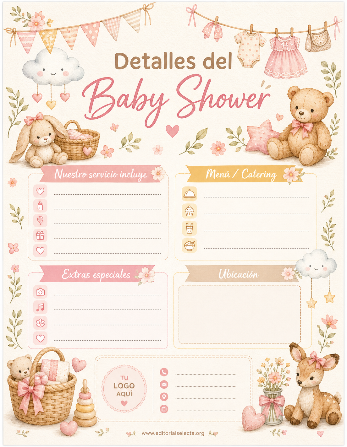 Flyer Carta Completa · Baby Shower (Frente) 2