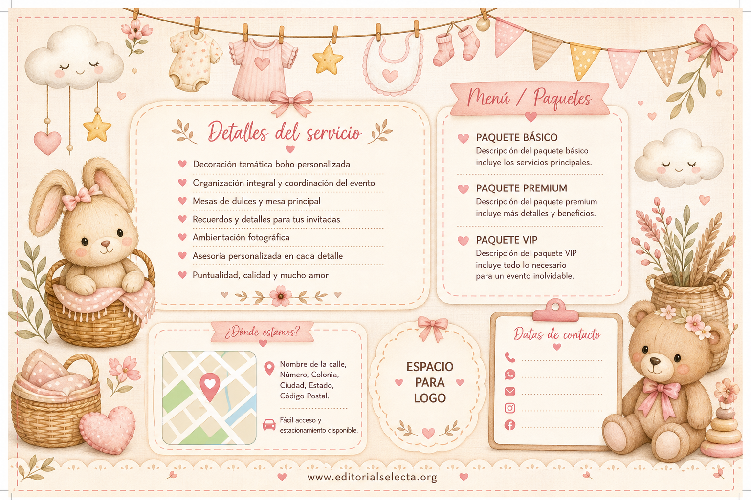 Postal 4x6 · Baby Shower (Frente) 2