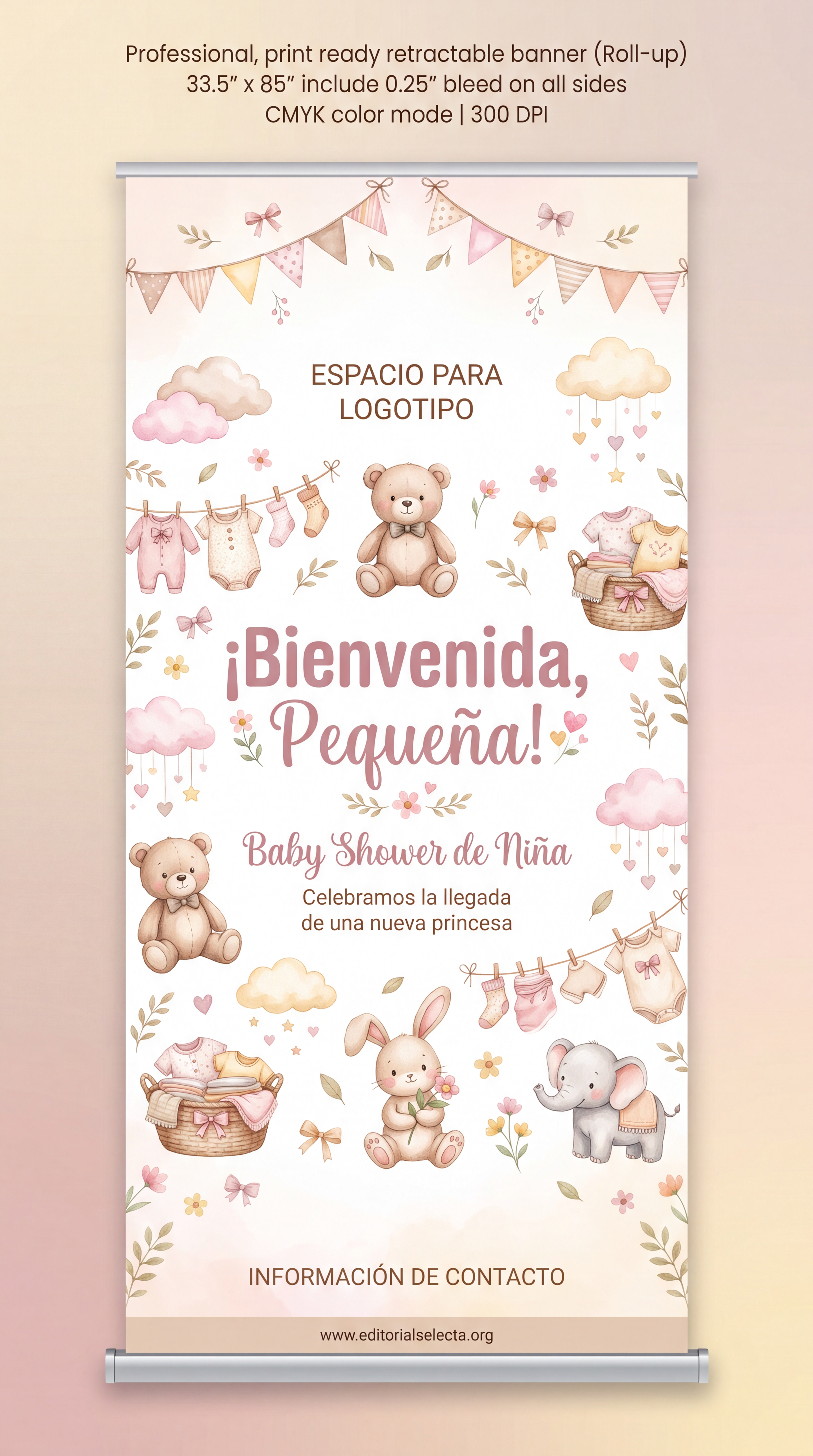 Banner Retráctil (Roll-Up) · Baby Shower