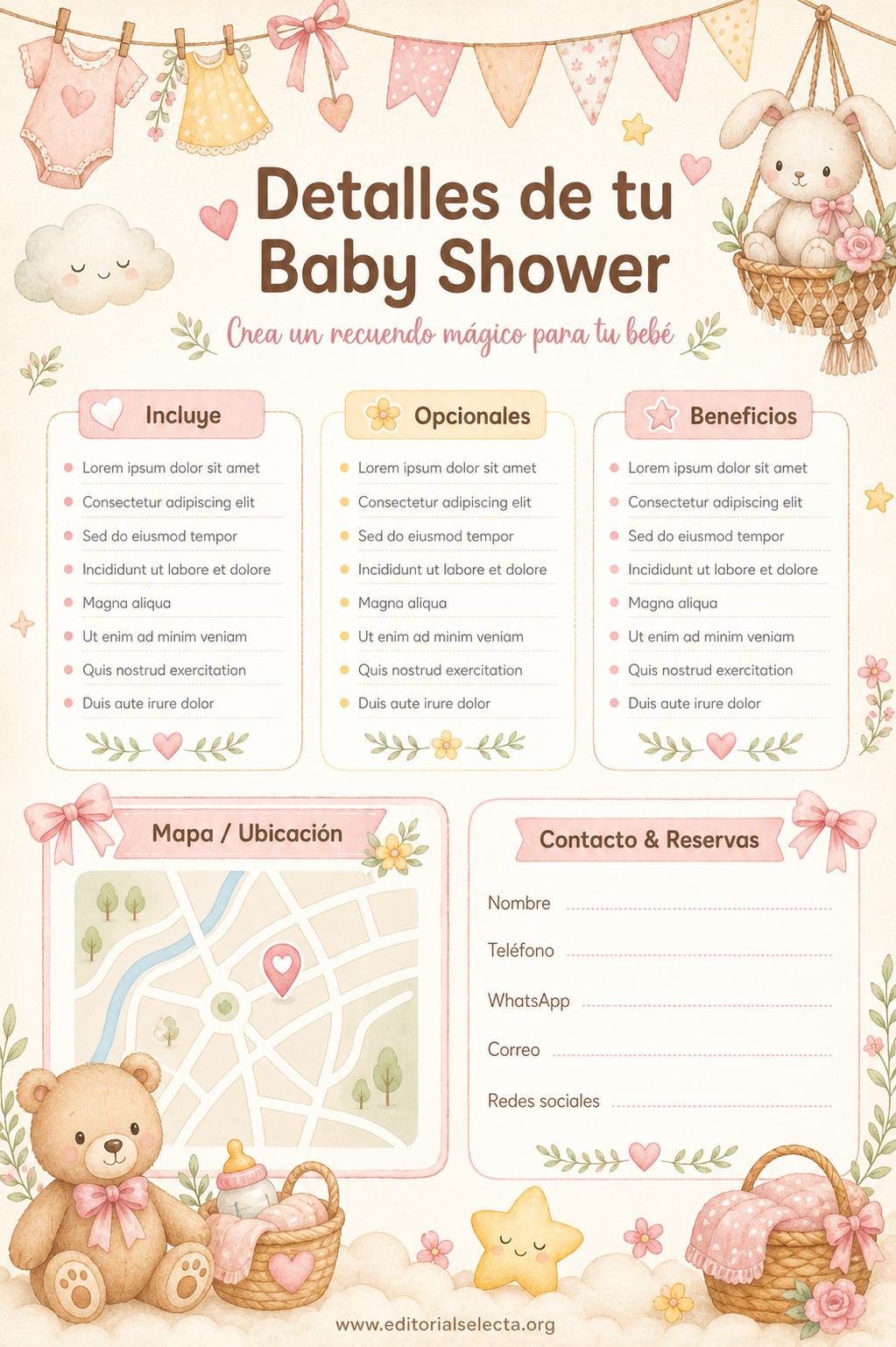 Flyer Media Carta · Baby Shower (Frente) 2