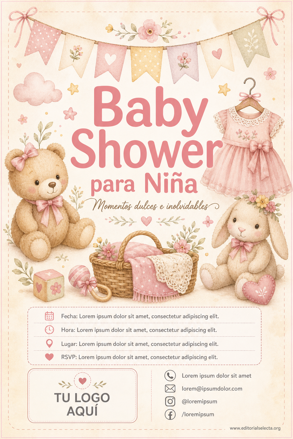 Flyer Media Carta · Baby Shower (Frente)