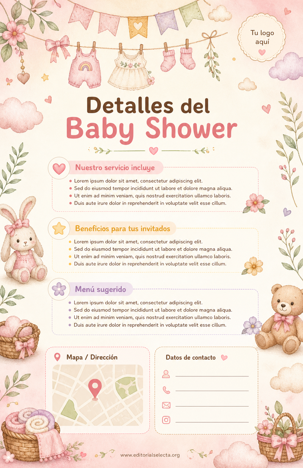 Flyer Media Carta · Baby Shower (Frente) 2