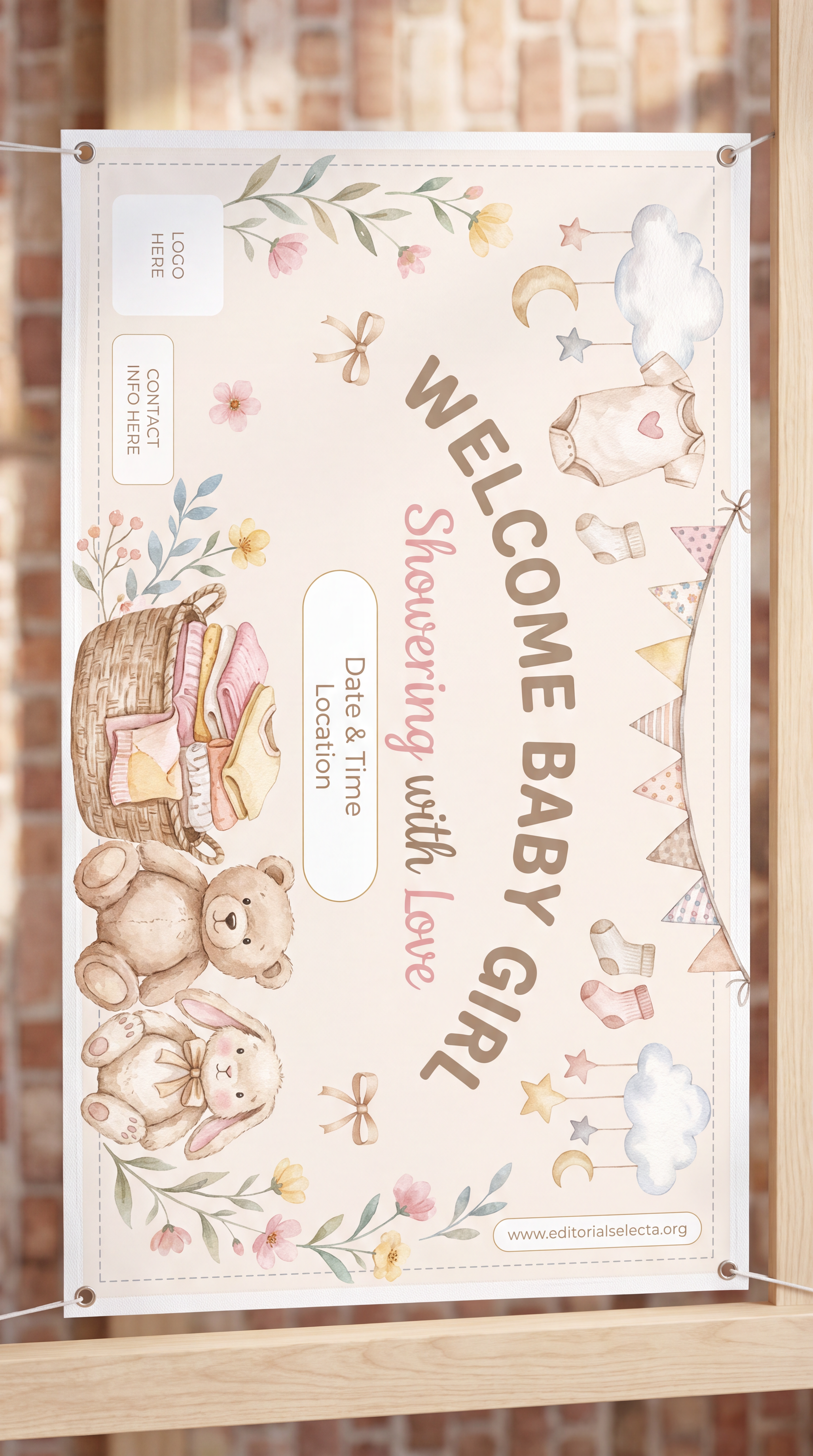 Banner Vinyl · Baby Shower 2' x 6'