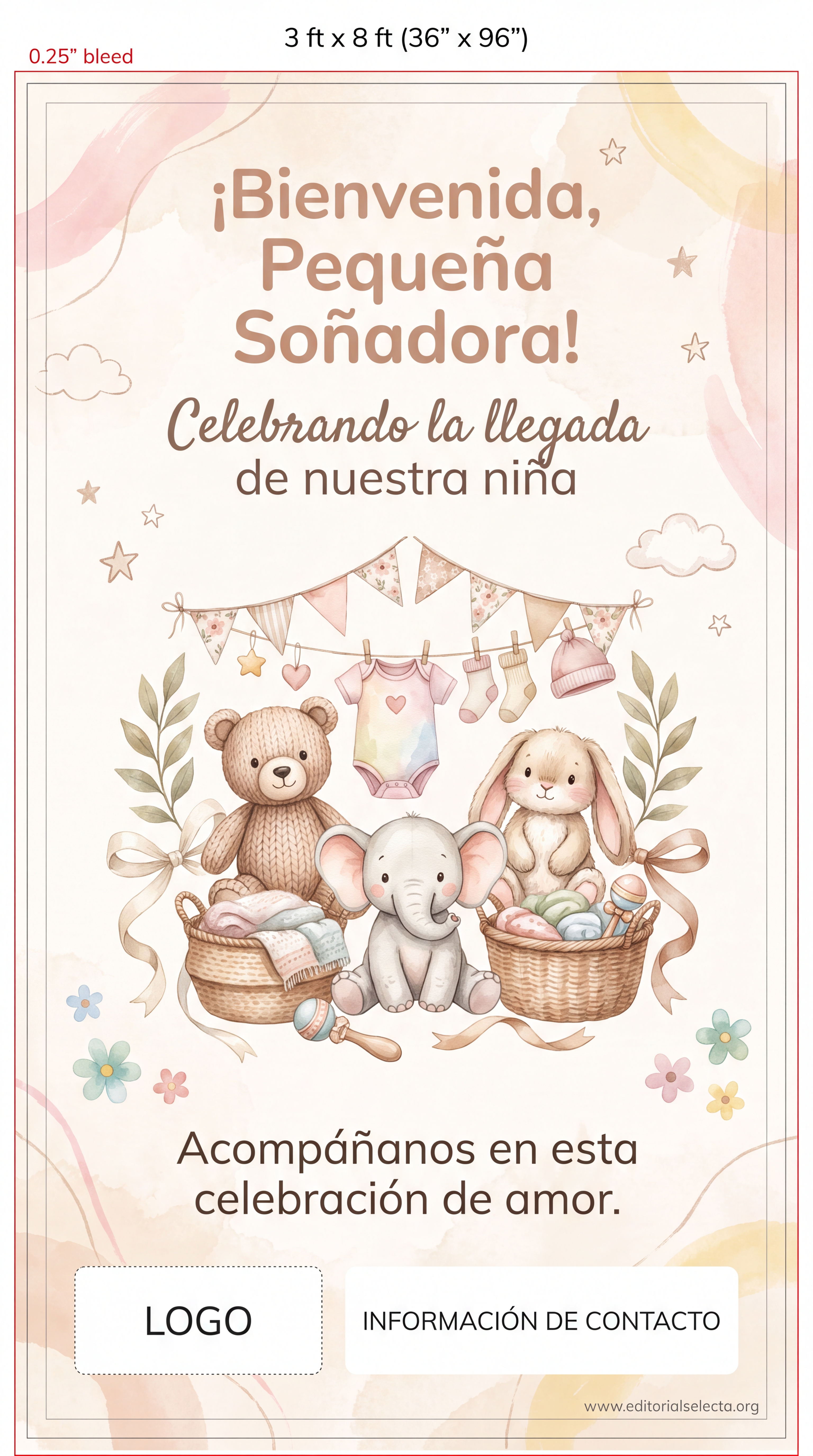 Banner Vinyl · Baby Shower 3' x 8'