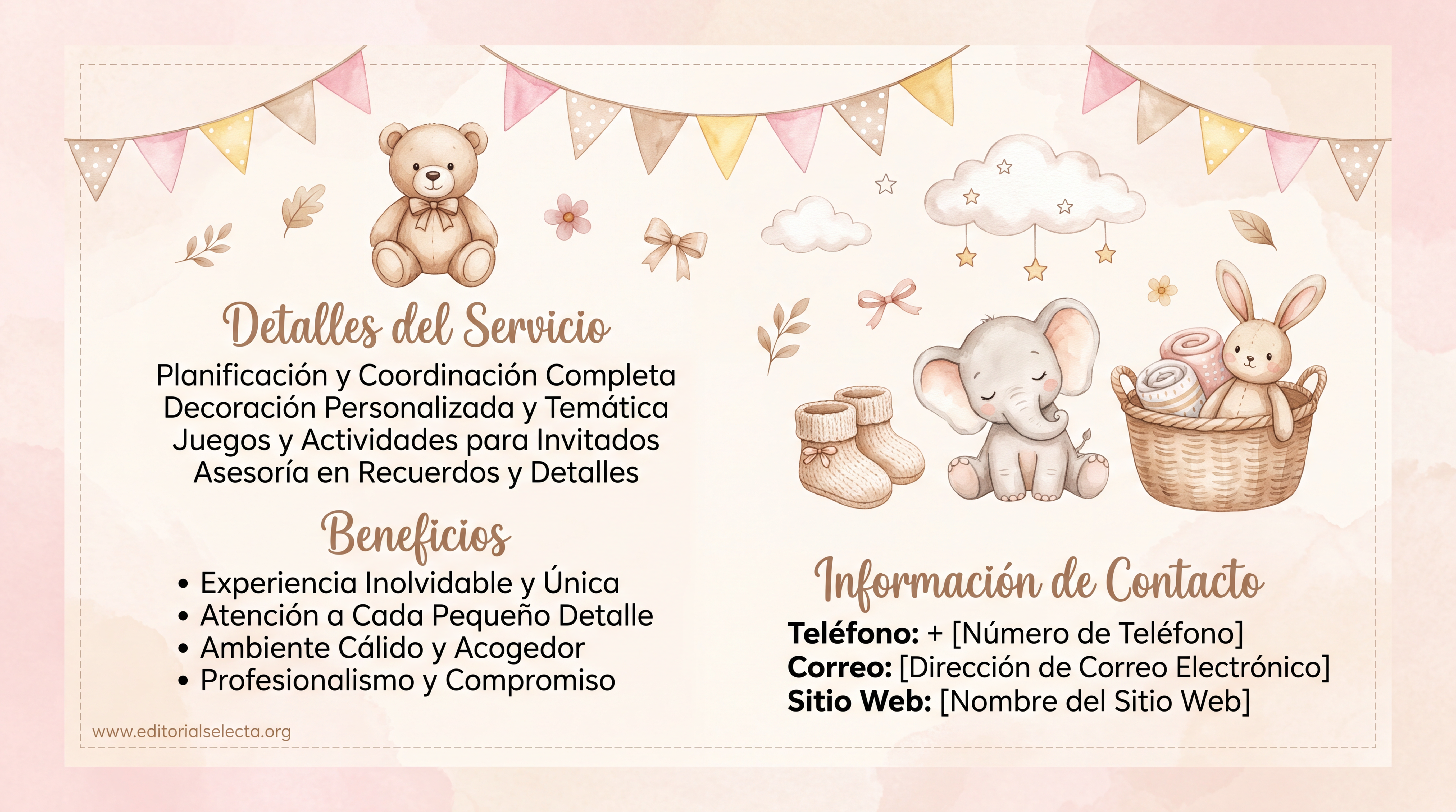Tarjeta de Presentación Estándar · Baby Shower (Frente) 2