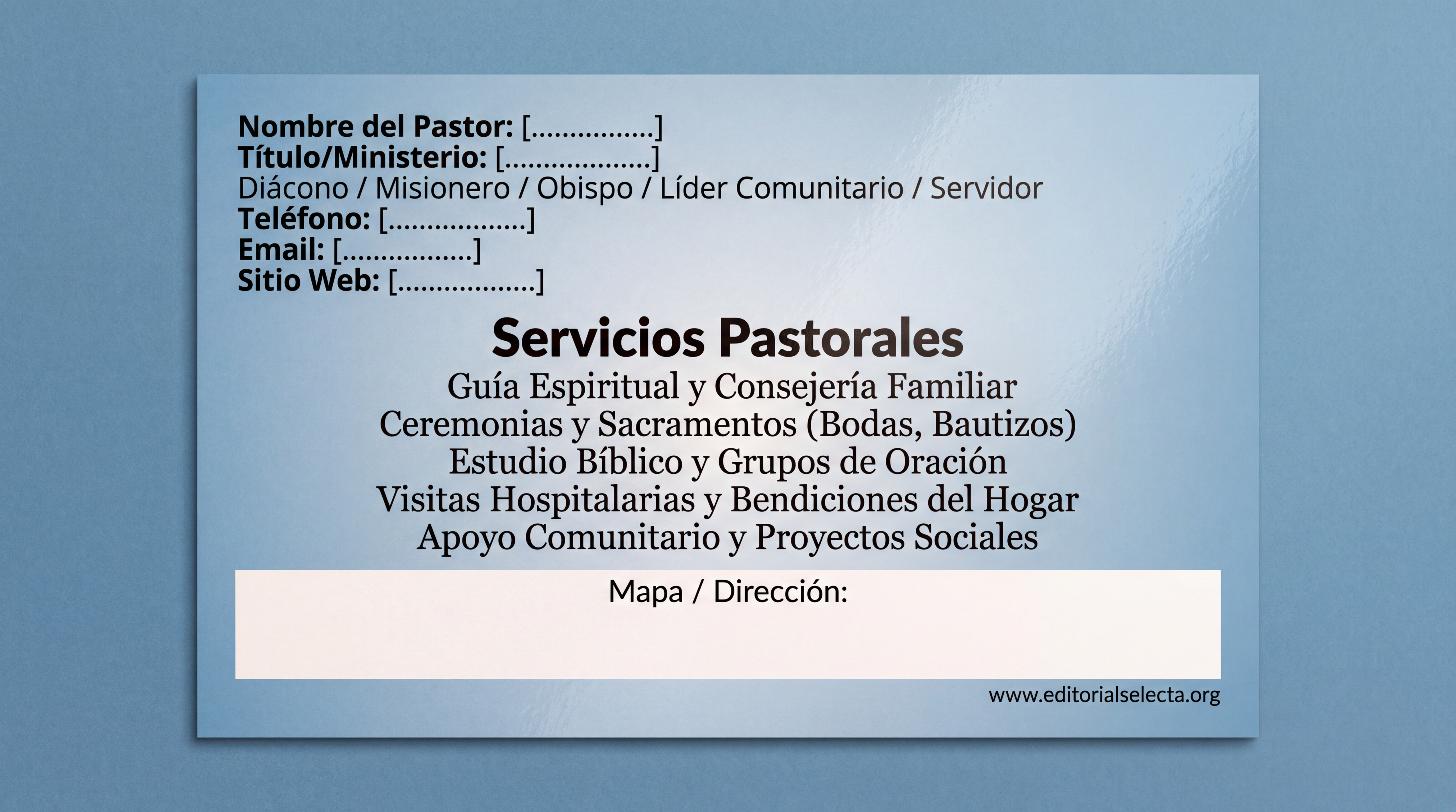 Tarjeta de Presentación Estándar · Pastores (Frente) 2