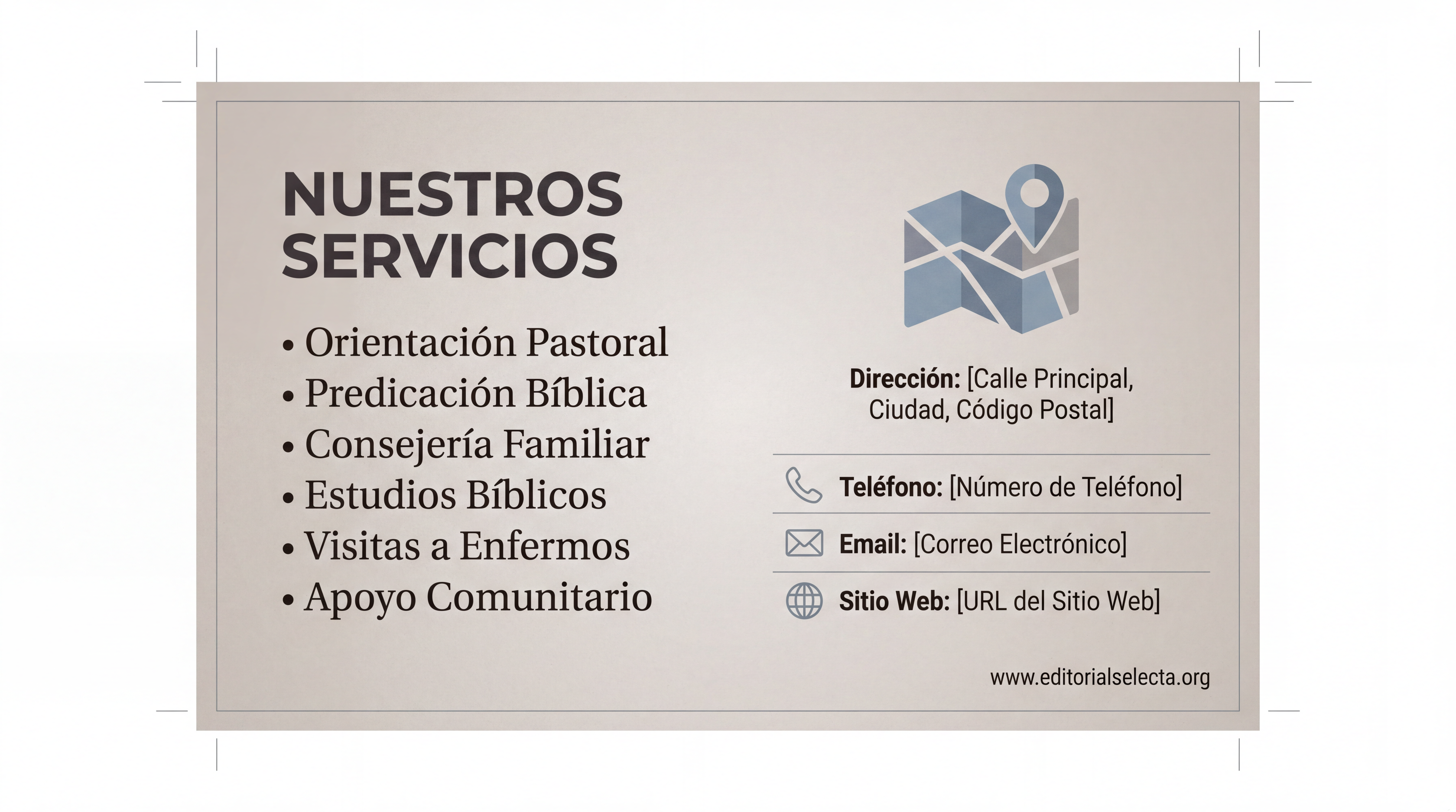 Tarjeta de Presentación Estándar · Pastores (Frente) 2