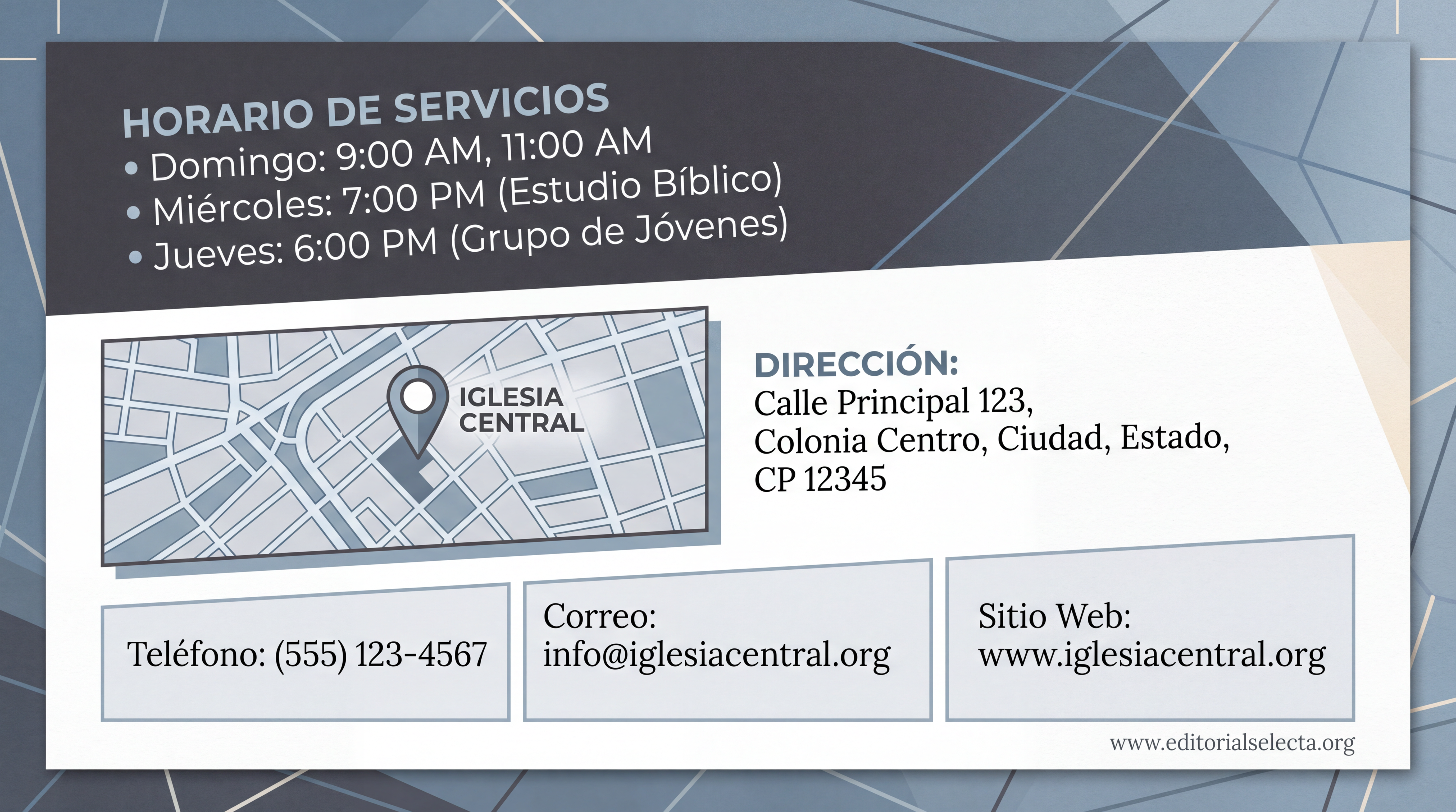 Tarjeta de Presentación Estándar · Iglesia (Frente) 2