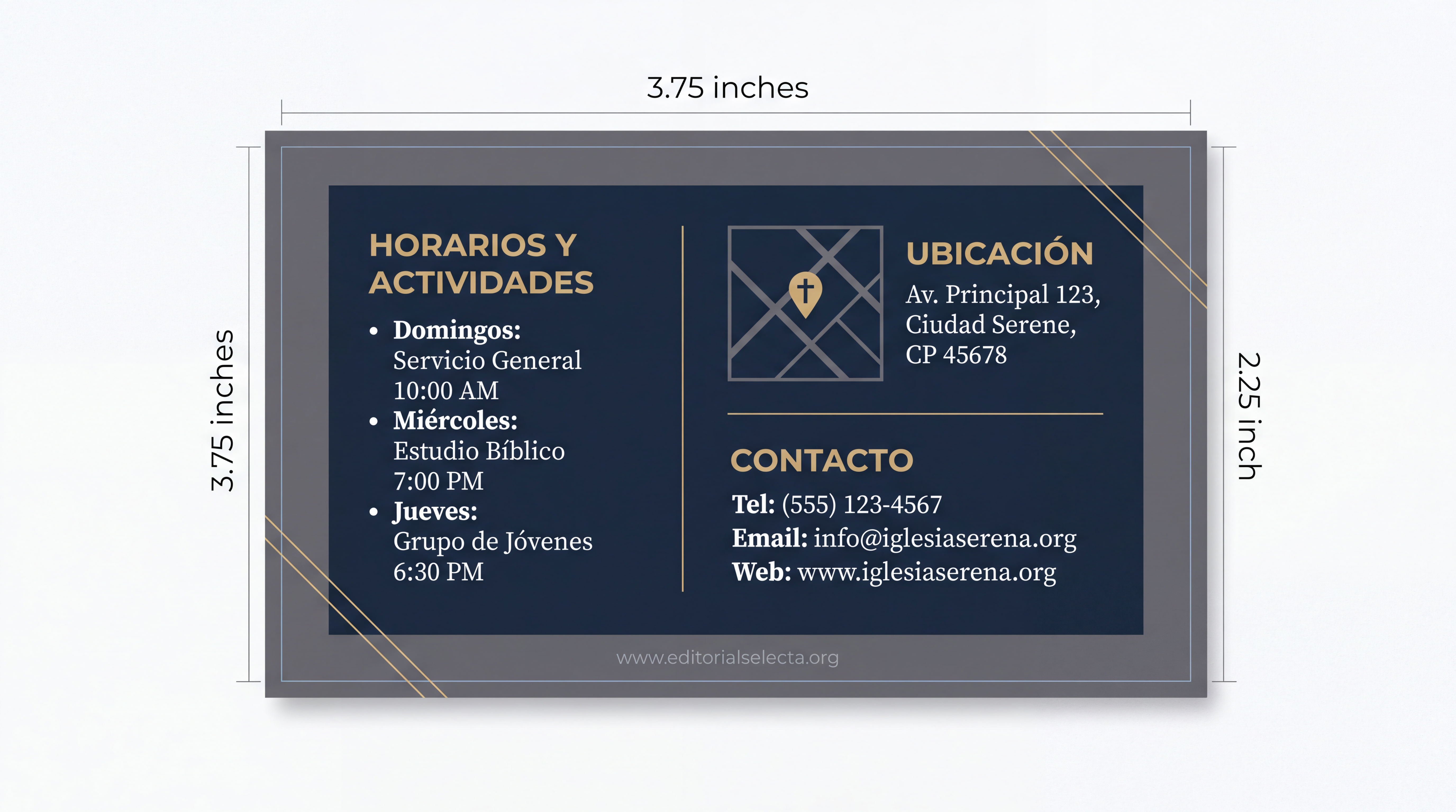 Tarjeta de Presentación Estándar · Iglesia (Frente) 2
