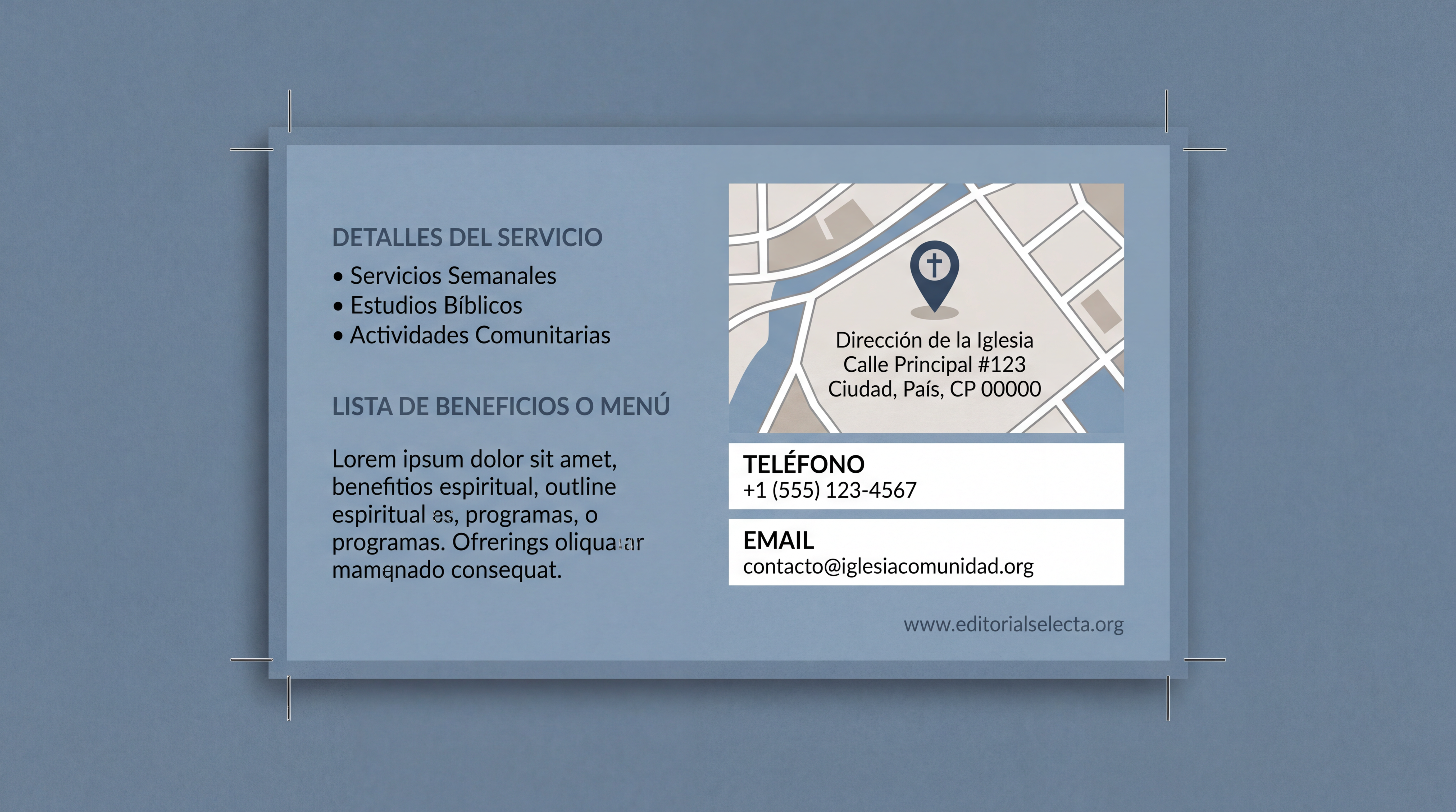 Tarjeta de Presentación Estándar · Iglesia (Frente) 2