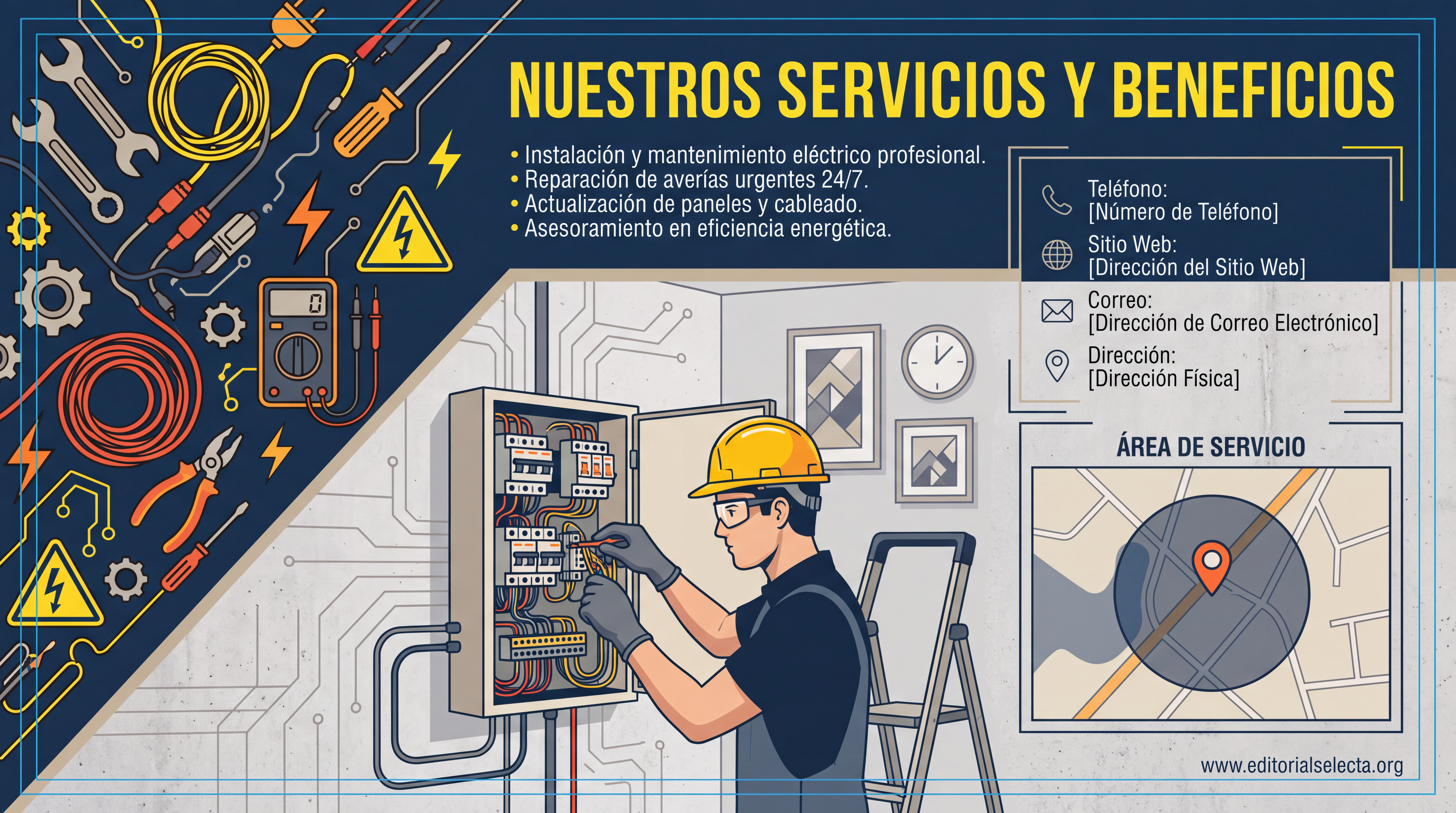 Tarjeta de Presentación Estándar · Electricistas (Frente) 2