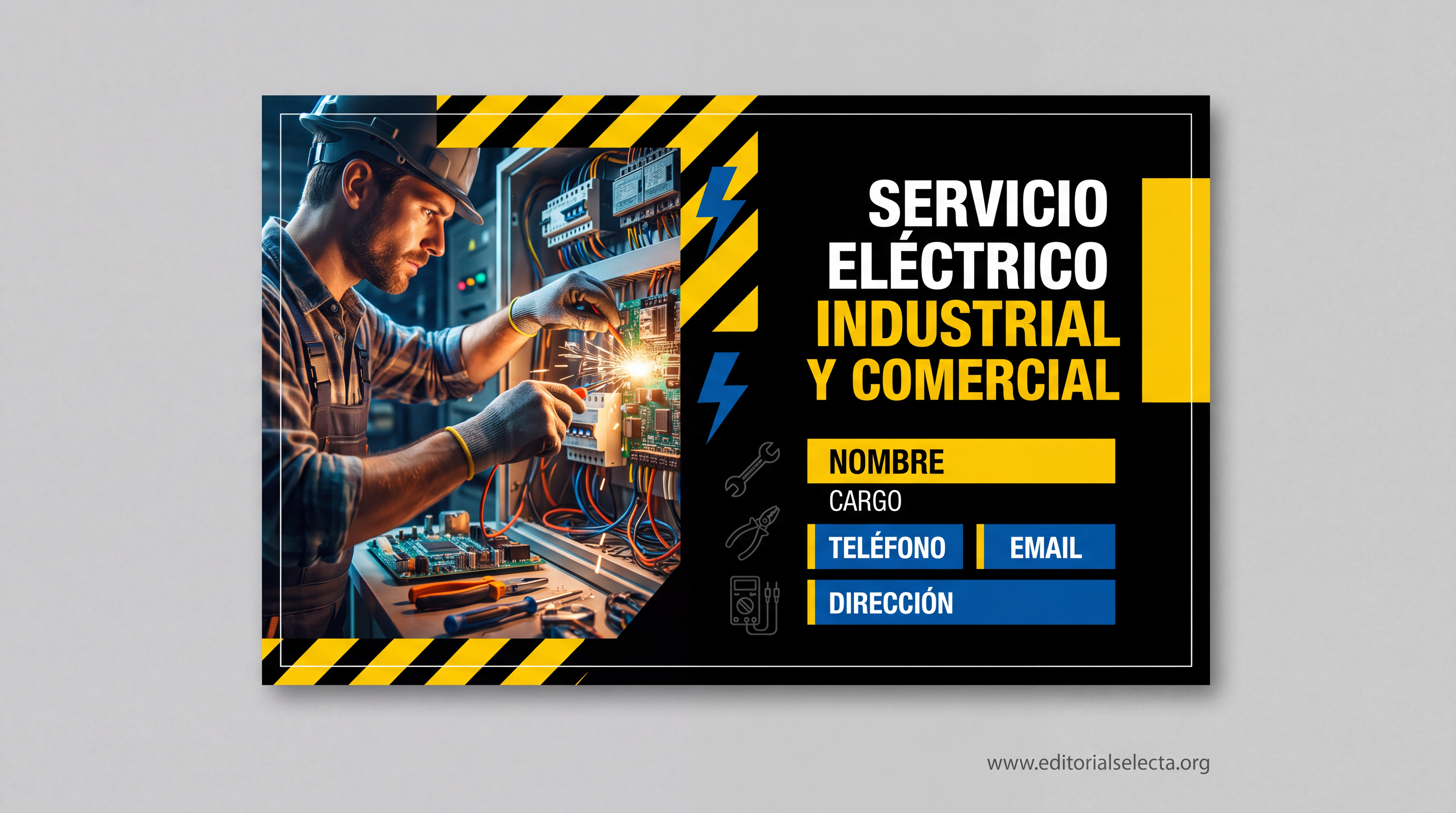 Tarjeta de Presentación Estándar · Electricistas (Frente)