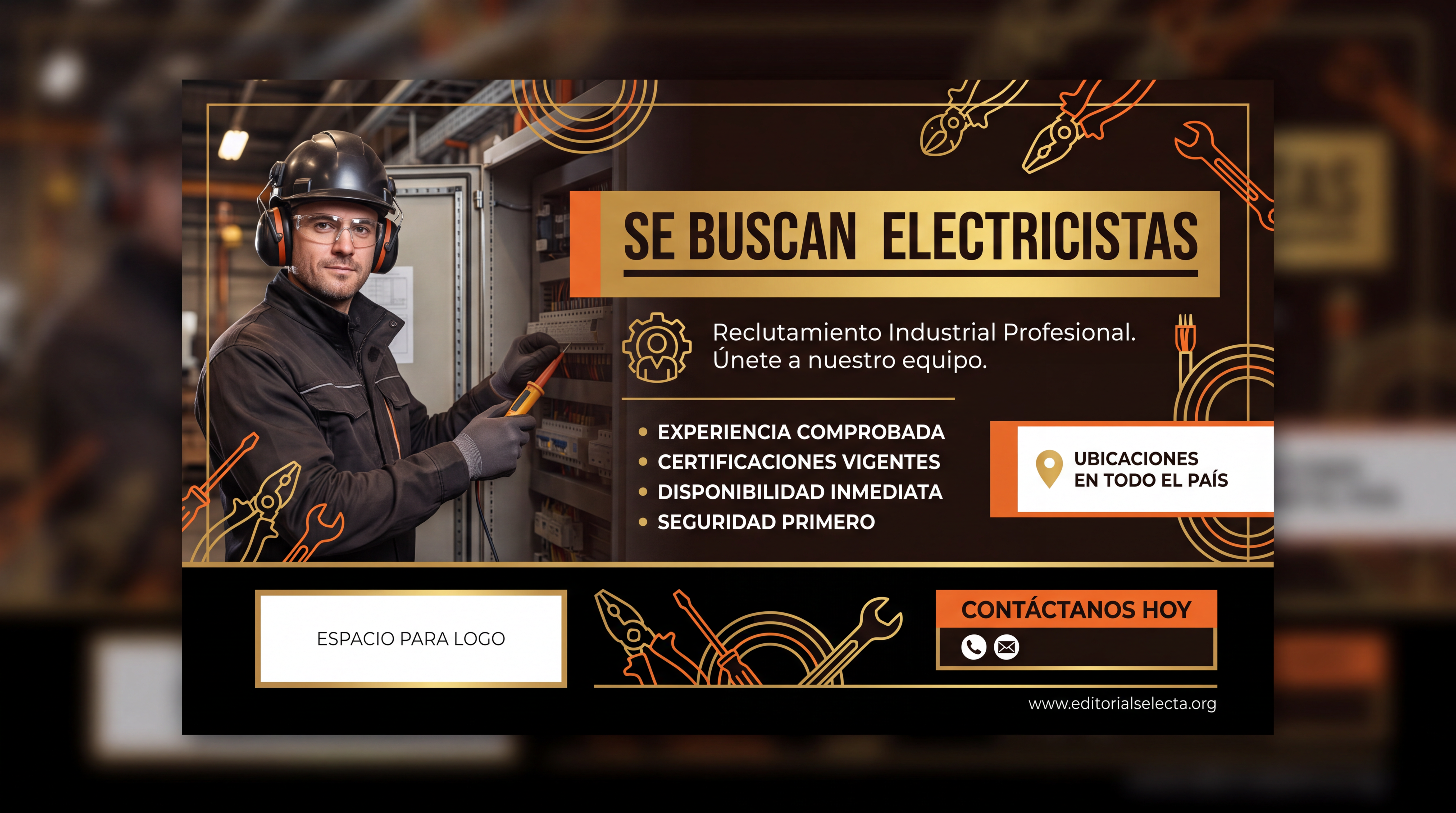 Tarjeta de Presentación Estándar · Electricistas (Frente)