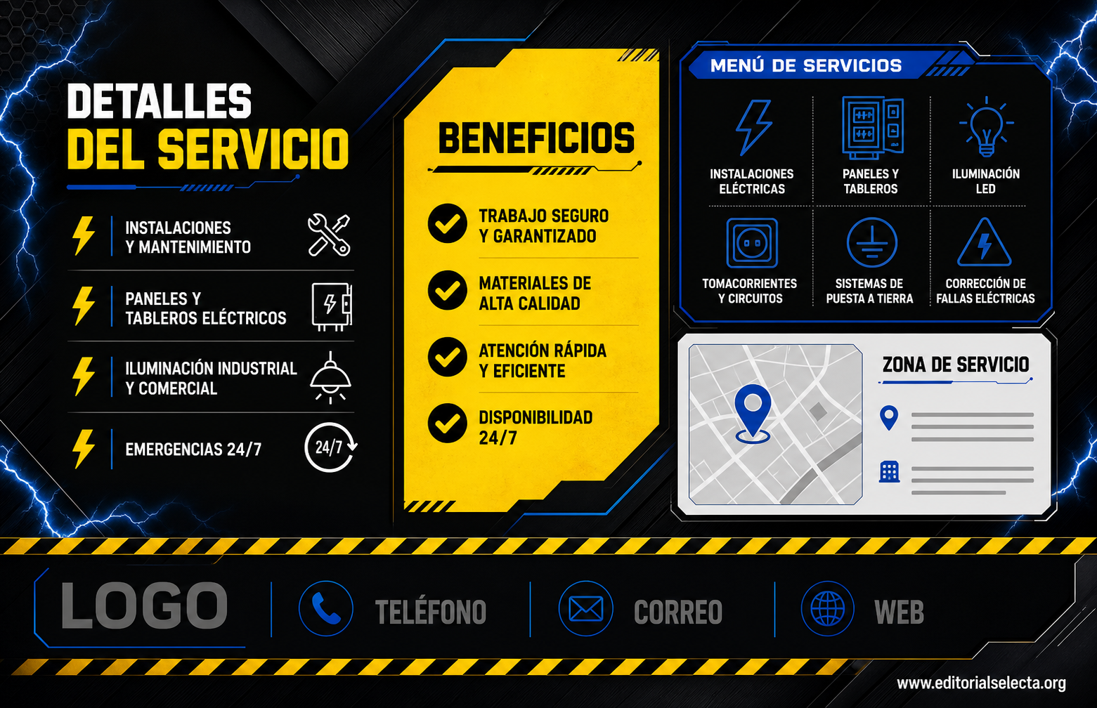 Flyer Media Carta · Electricistas (Frente) 2