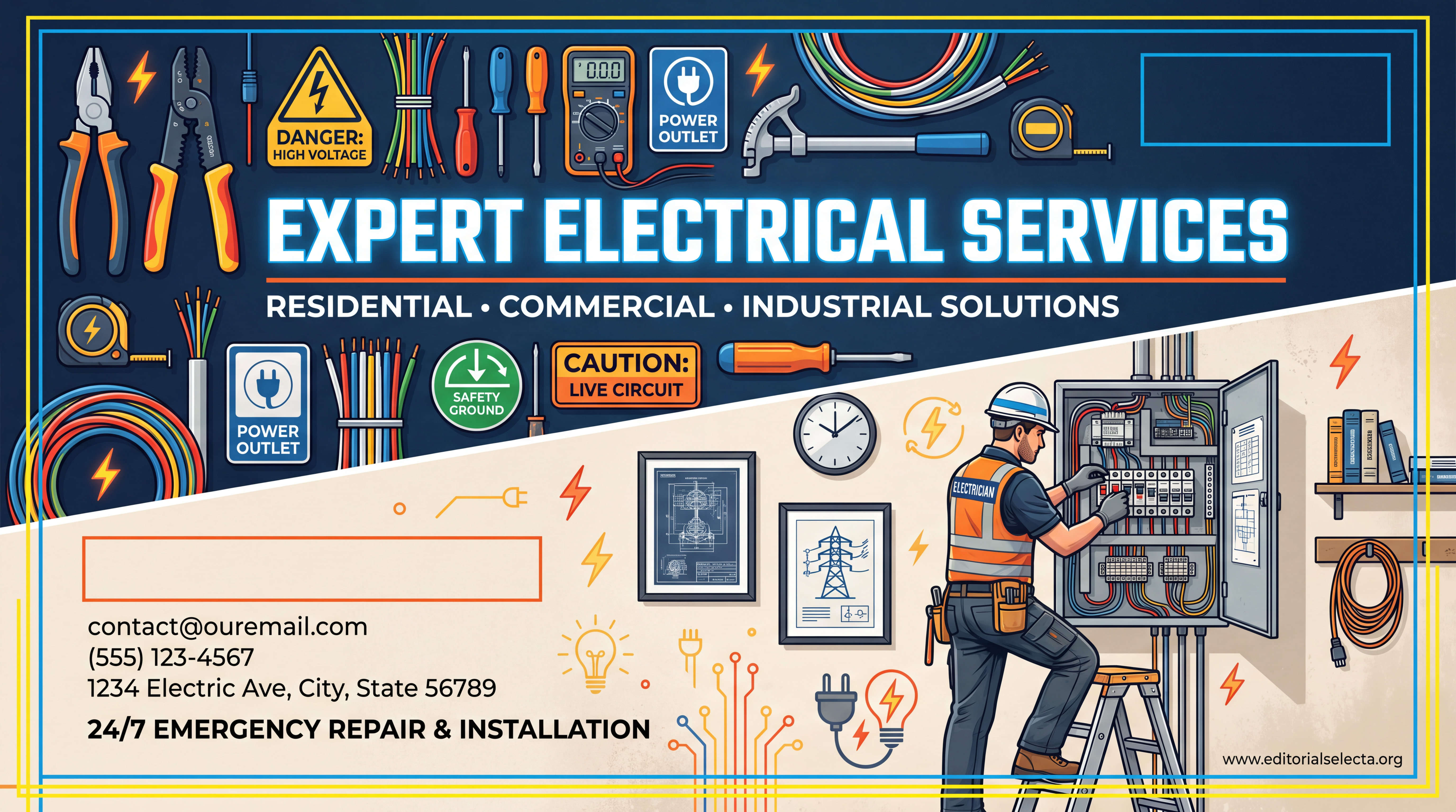 Banner Vinyl · Electricistas 2' x 4'