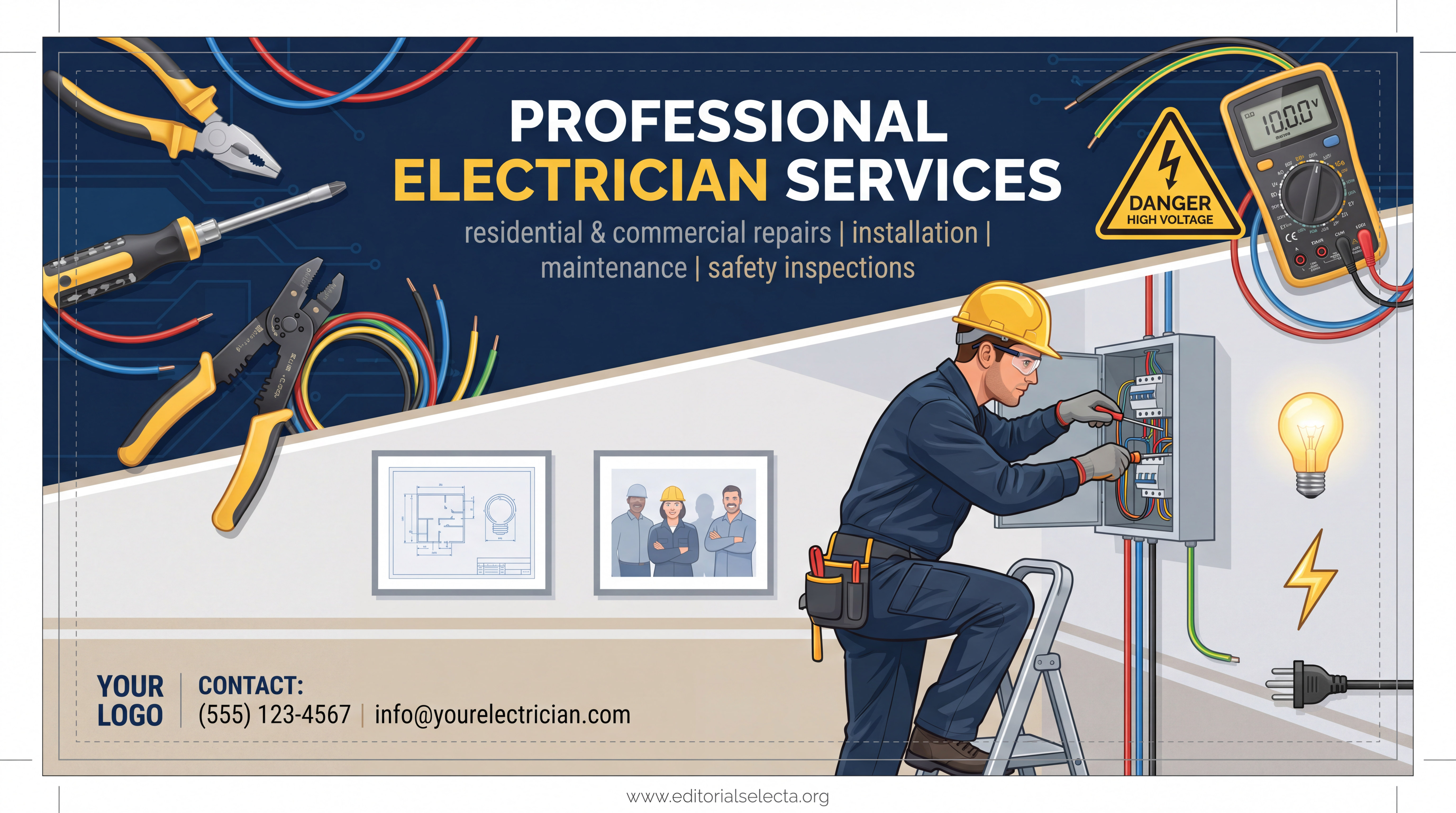 Banner Vinyl · Electricistas 3' x 6'