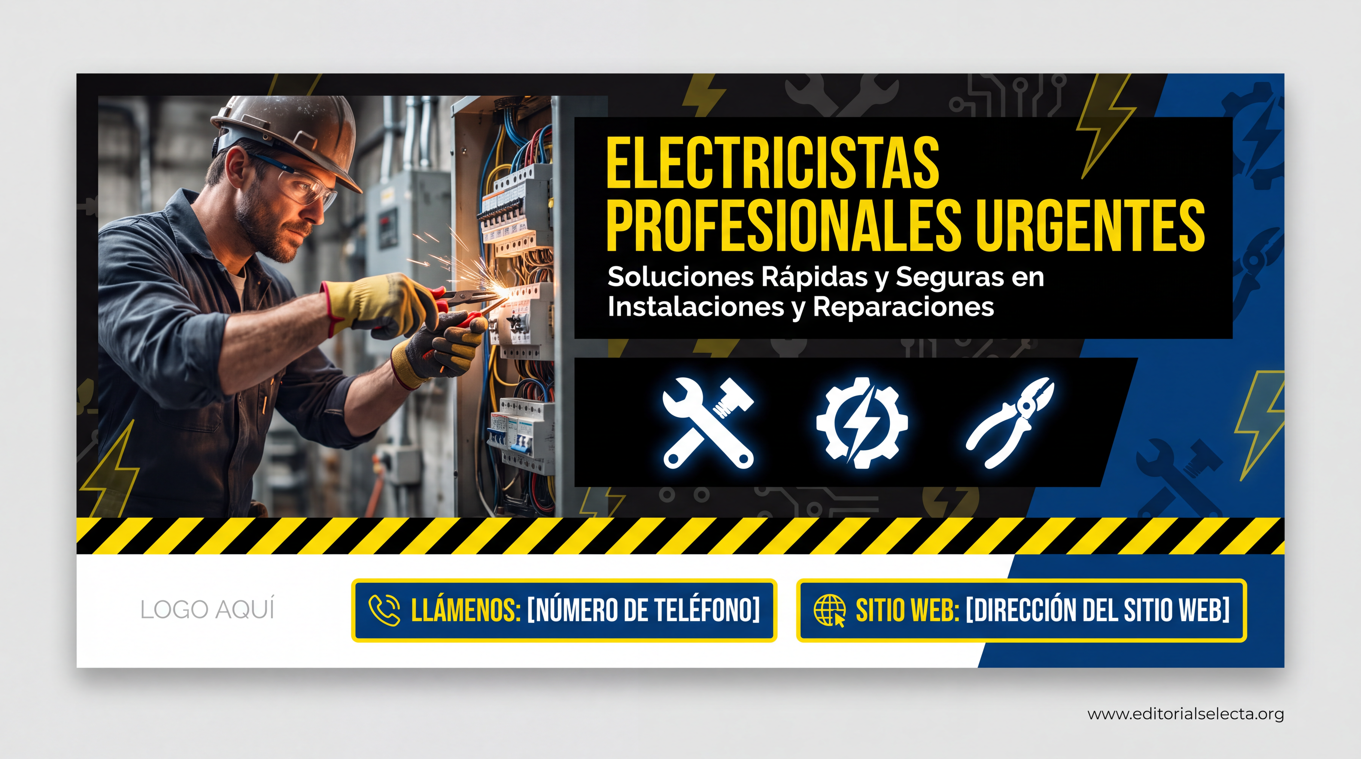 Banner Vinyl · Electricistas 3' x 8'