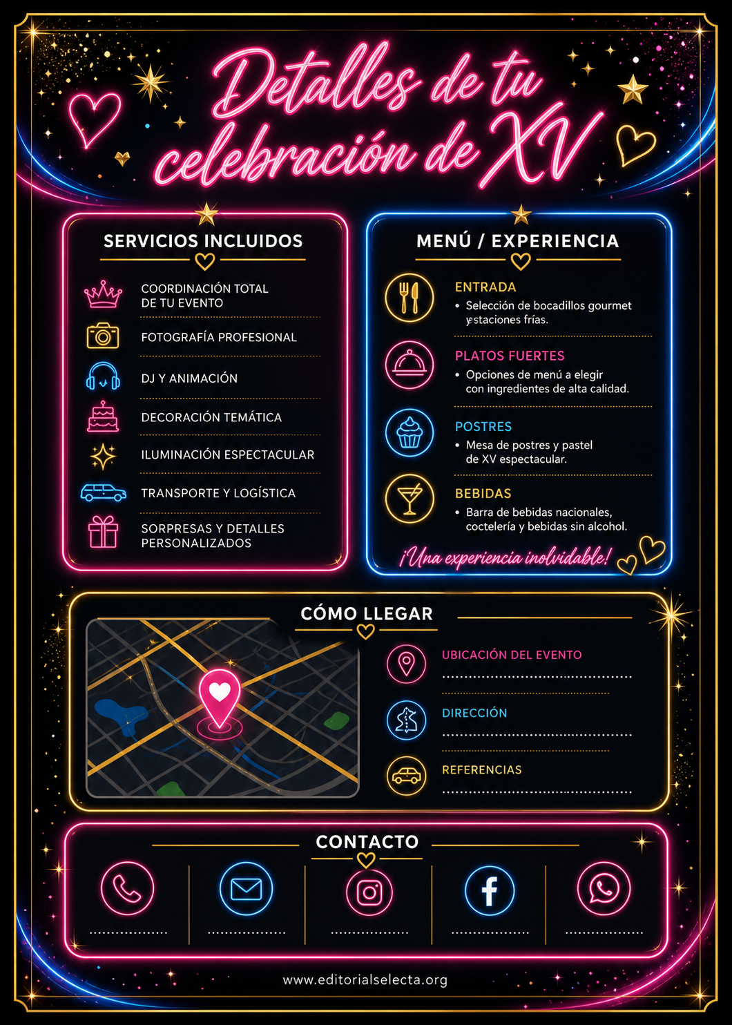 Invitación · Quinceañeras (Reverso)