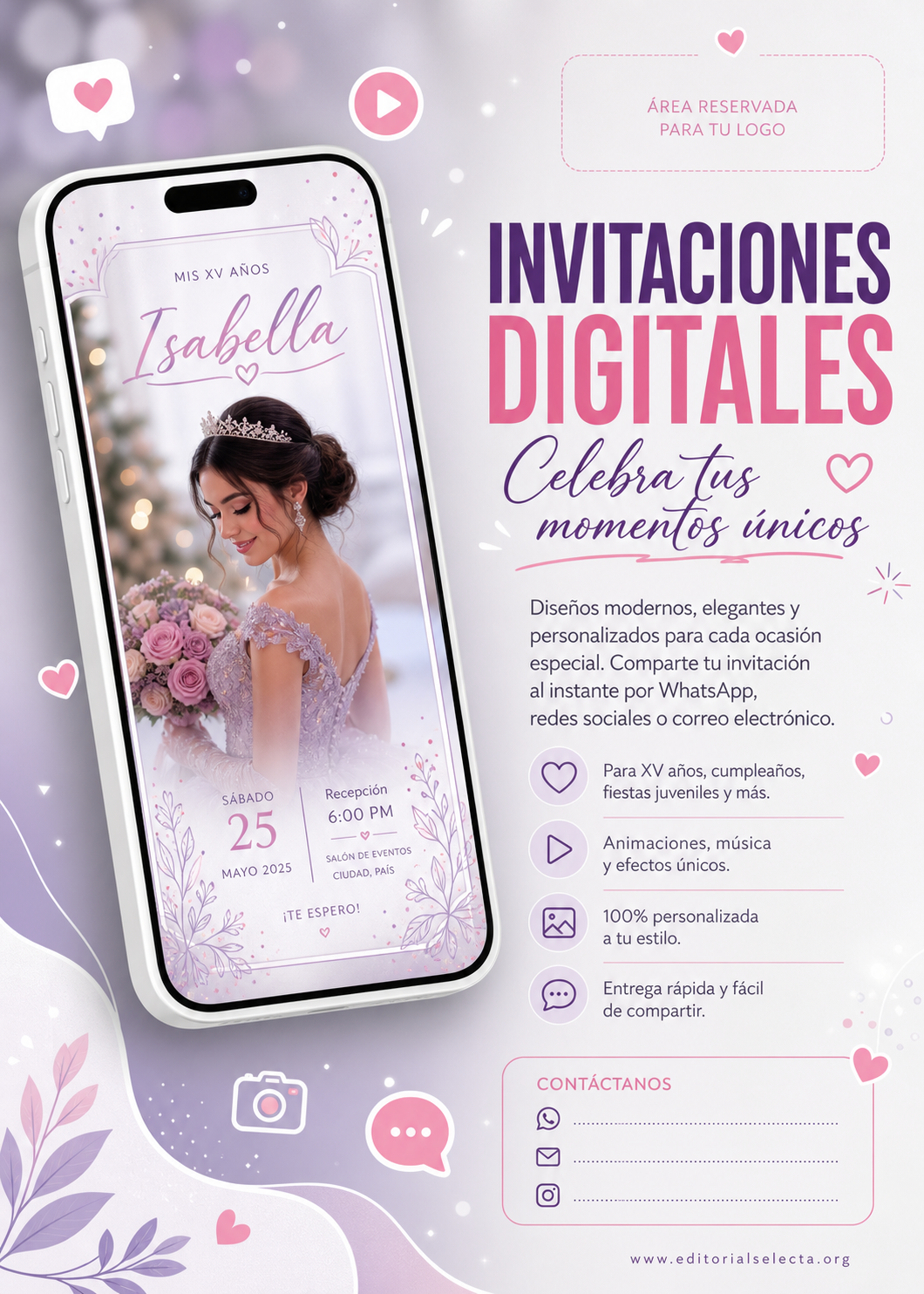 Invitación · Invitaciones Digitales (Reverso) 2