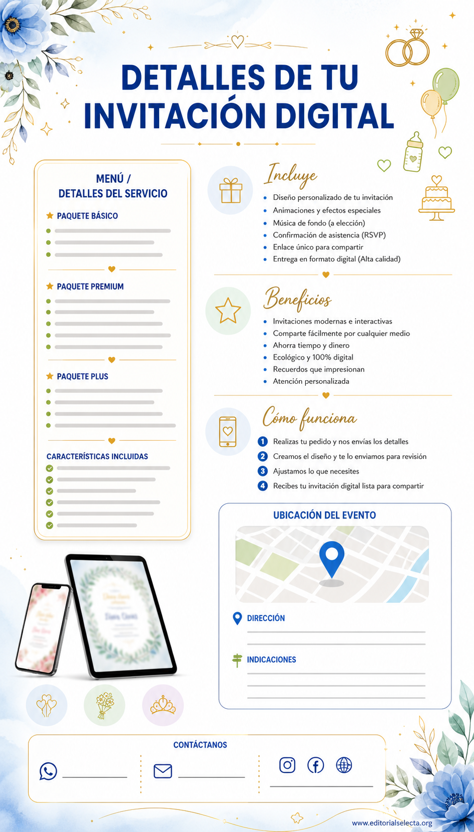 Invitación · Invitaciones Digitales (Reverso)