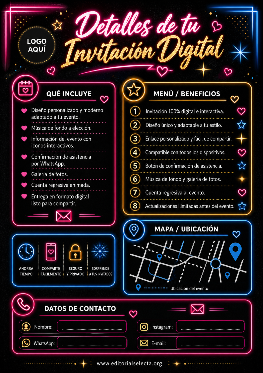 Invitación · Invitaciones Digitales (Reverso)