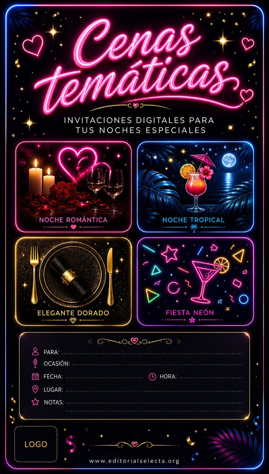 Invitación · Cenas temáticas (Reverso) 2