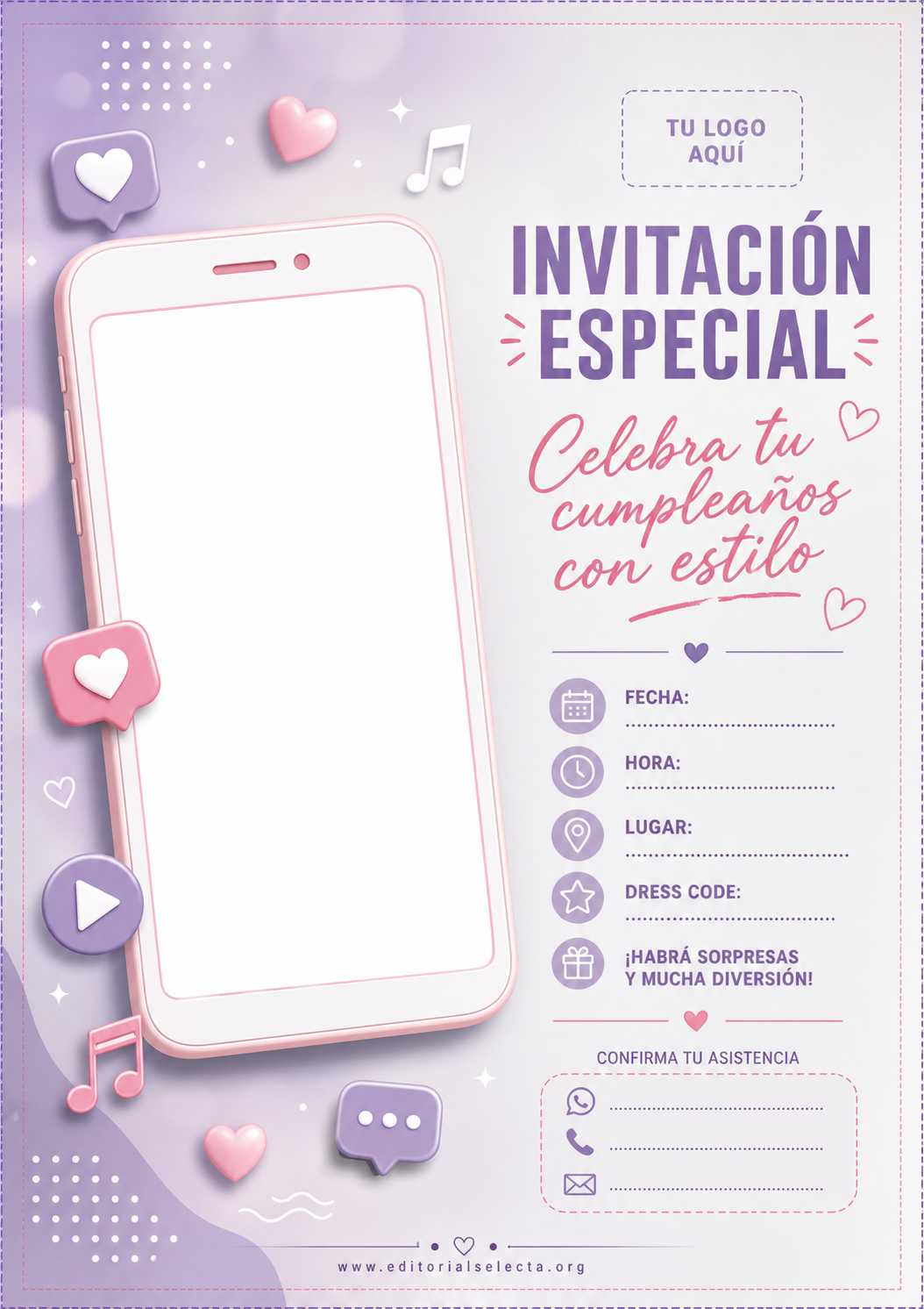 Invitación · Cumpleaños (Reverso) 2