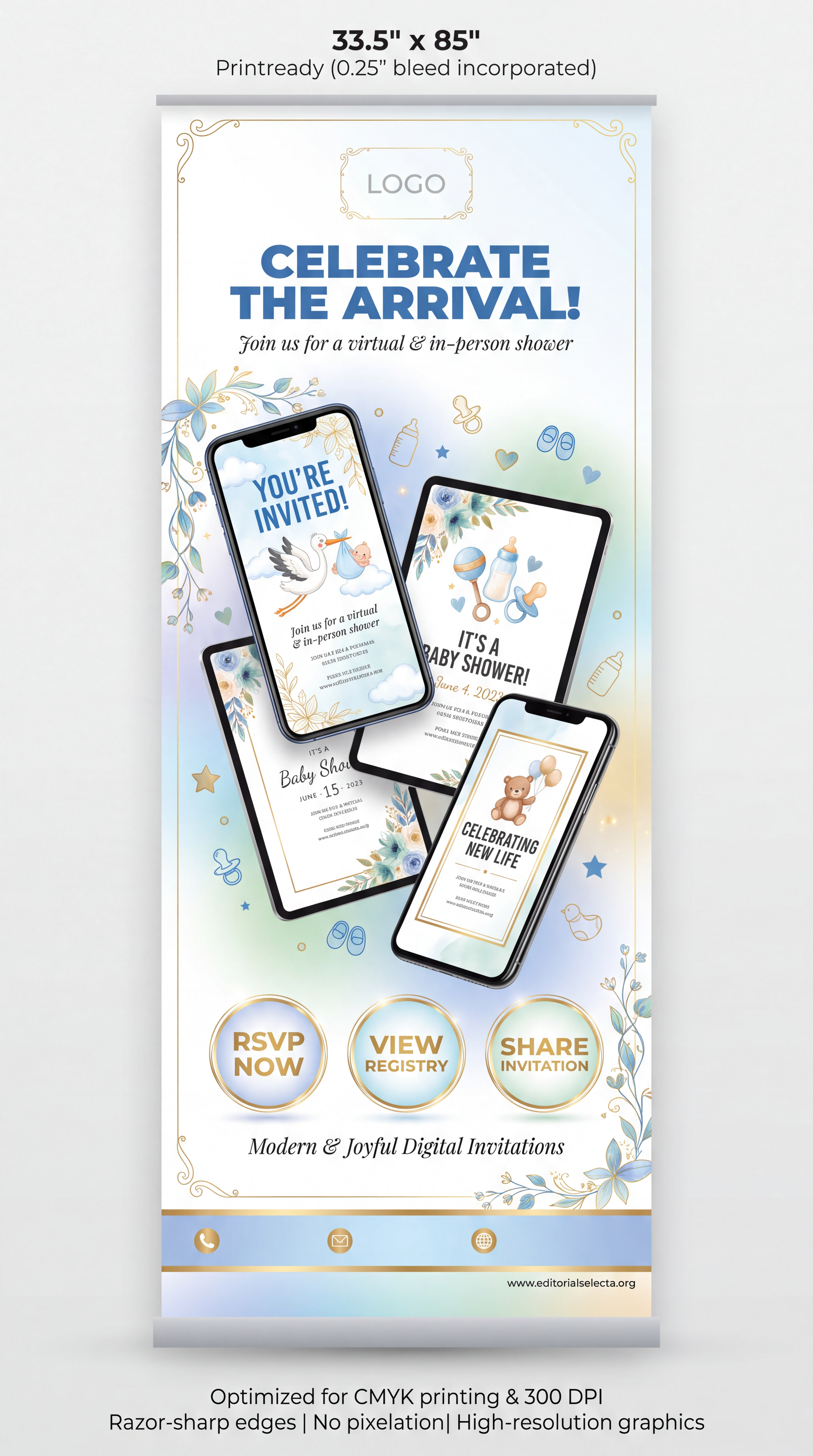 Banner Retráctil (Roll-Up) · Baby Shower