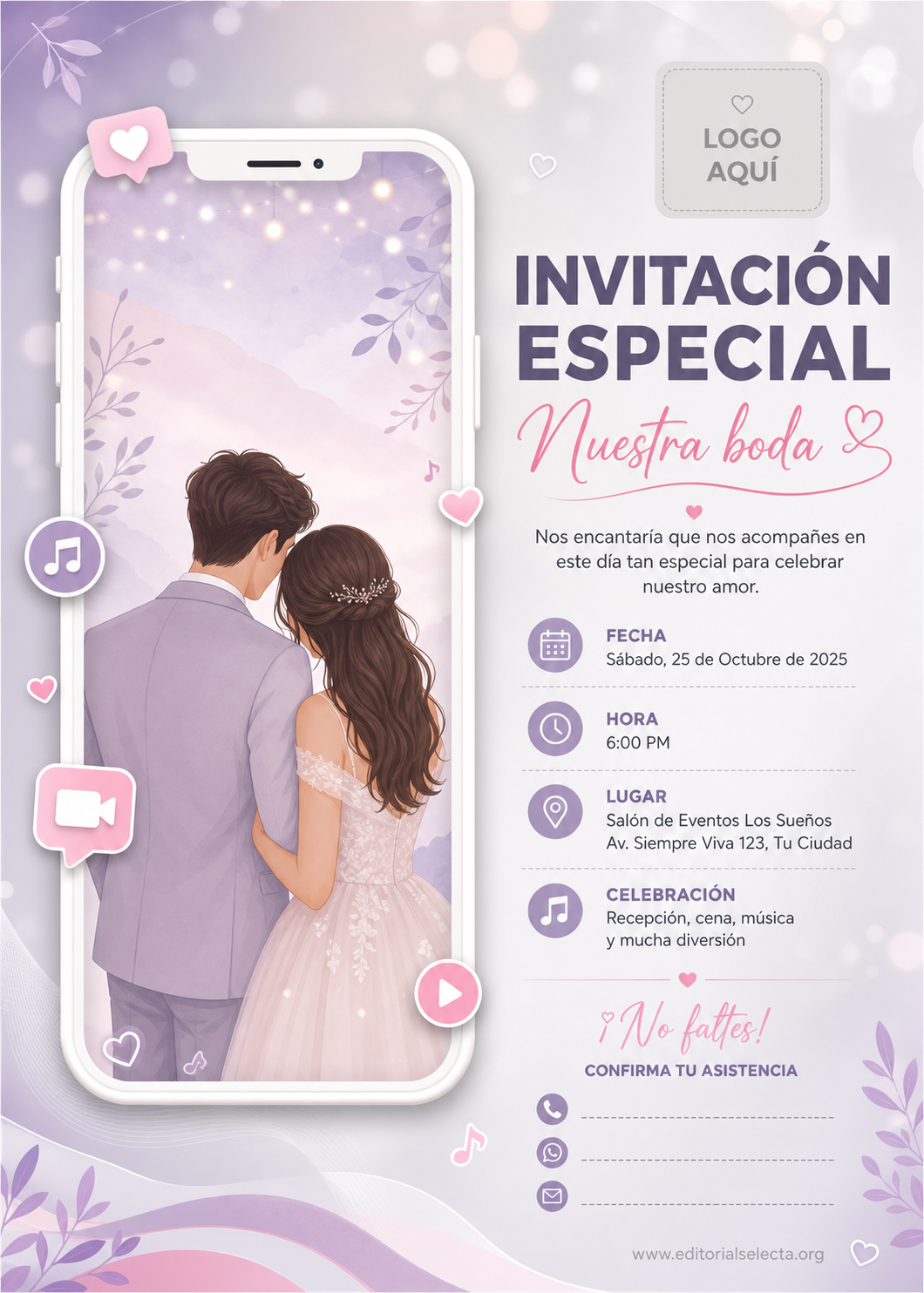 Invitación · Bodas (Reverso) 2