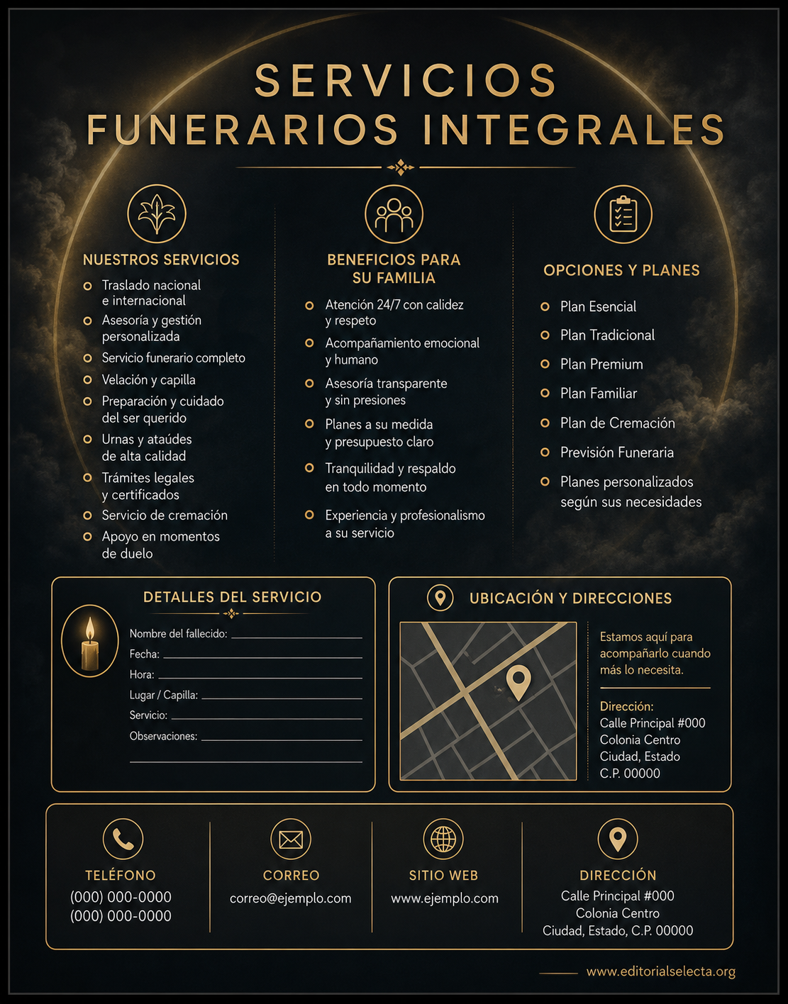 Volante Quarter Page · Fiestas o Reuniones (Reverso)