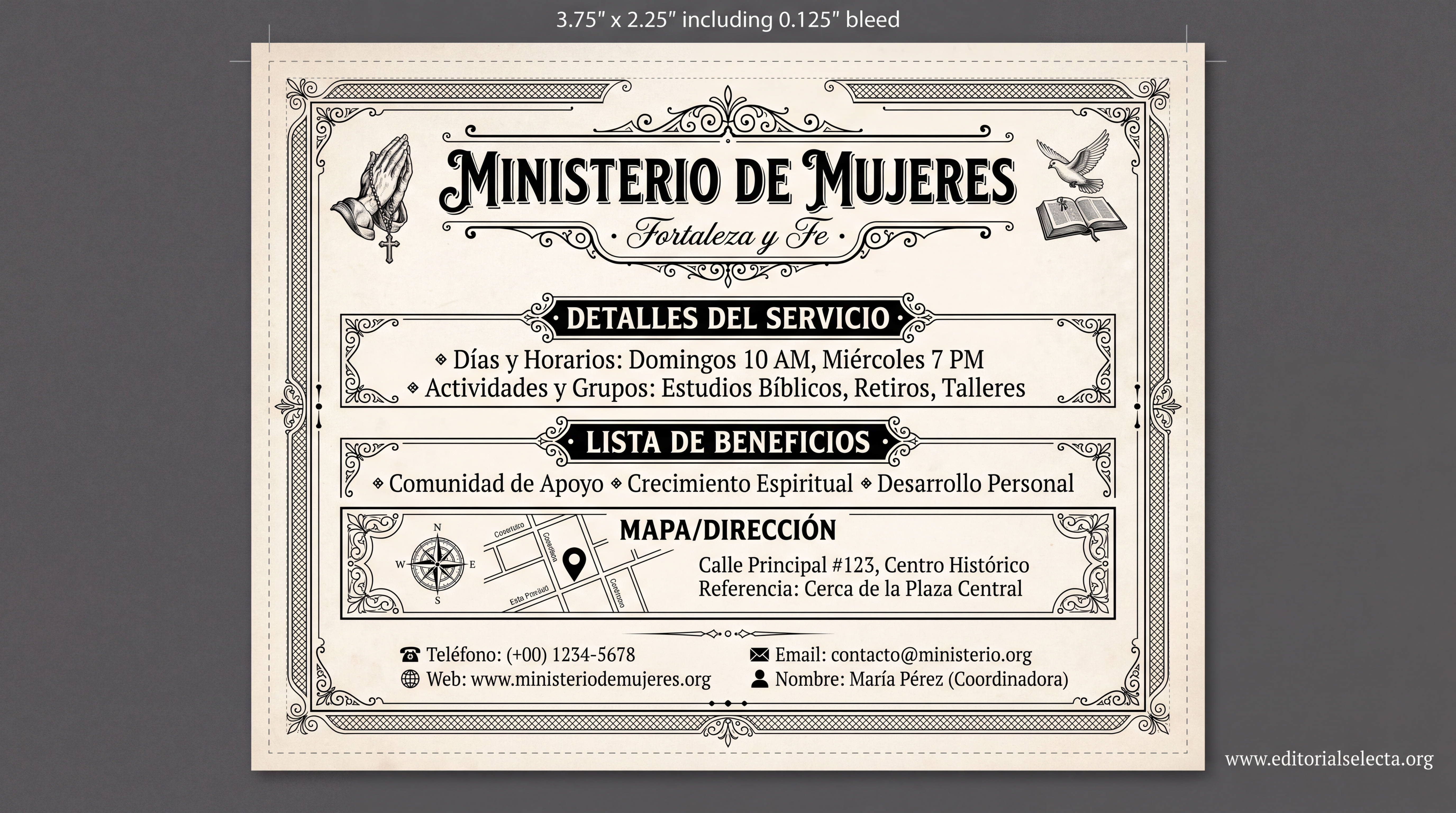 Tarjeta de Presentación Estándar · Religión (Frente) 2
