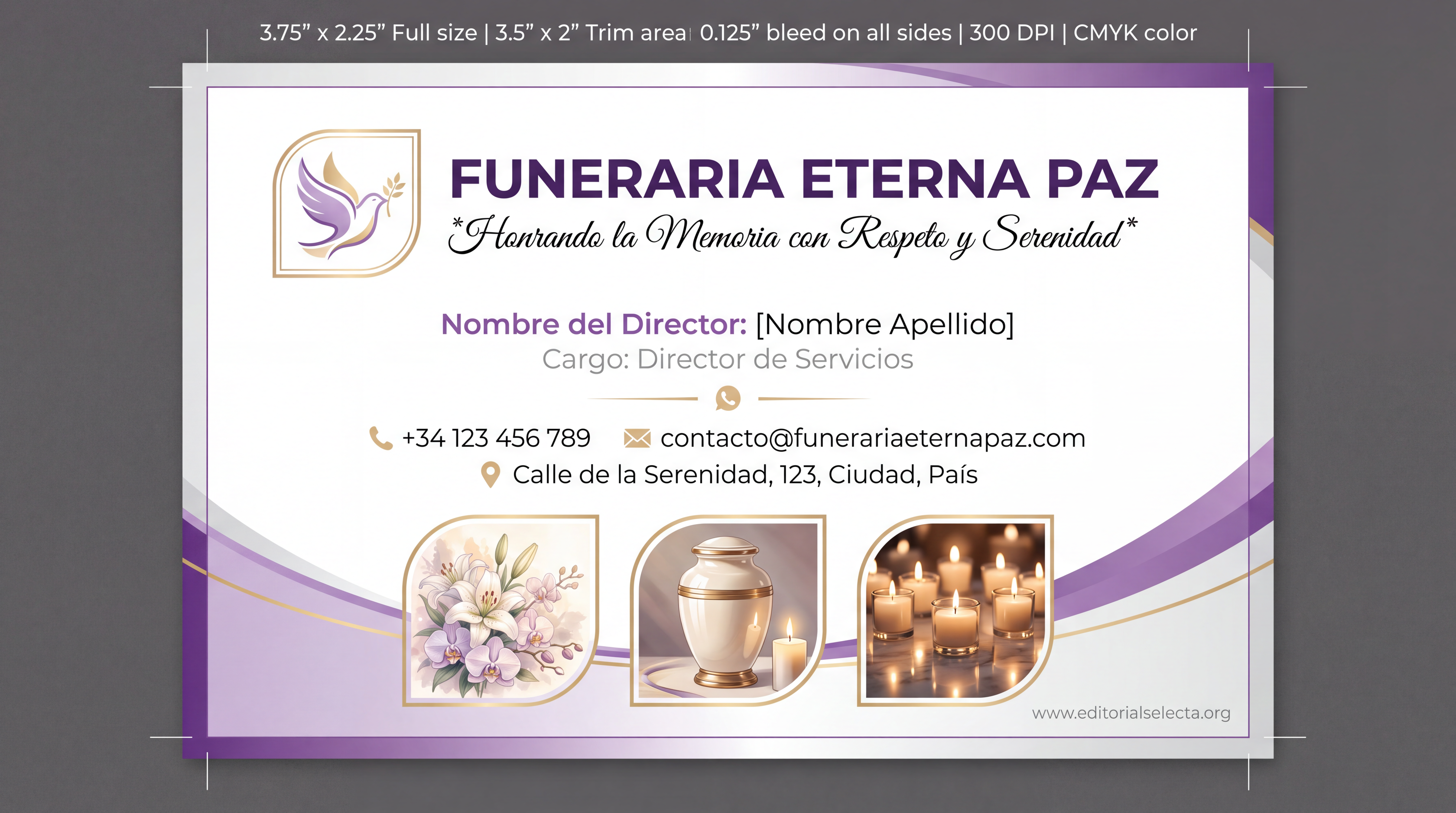Tarjeta de Presentación Estándar · Funeraria (Reverso) 2